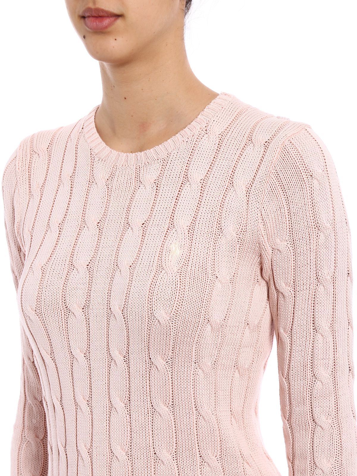 Crew necks Polo Ralph Lauren - Twist knit Pima cotton pink sweater -  211580009051