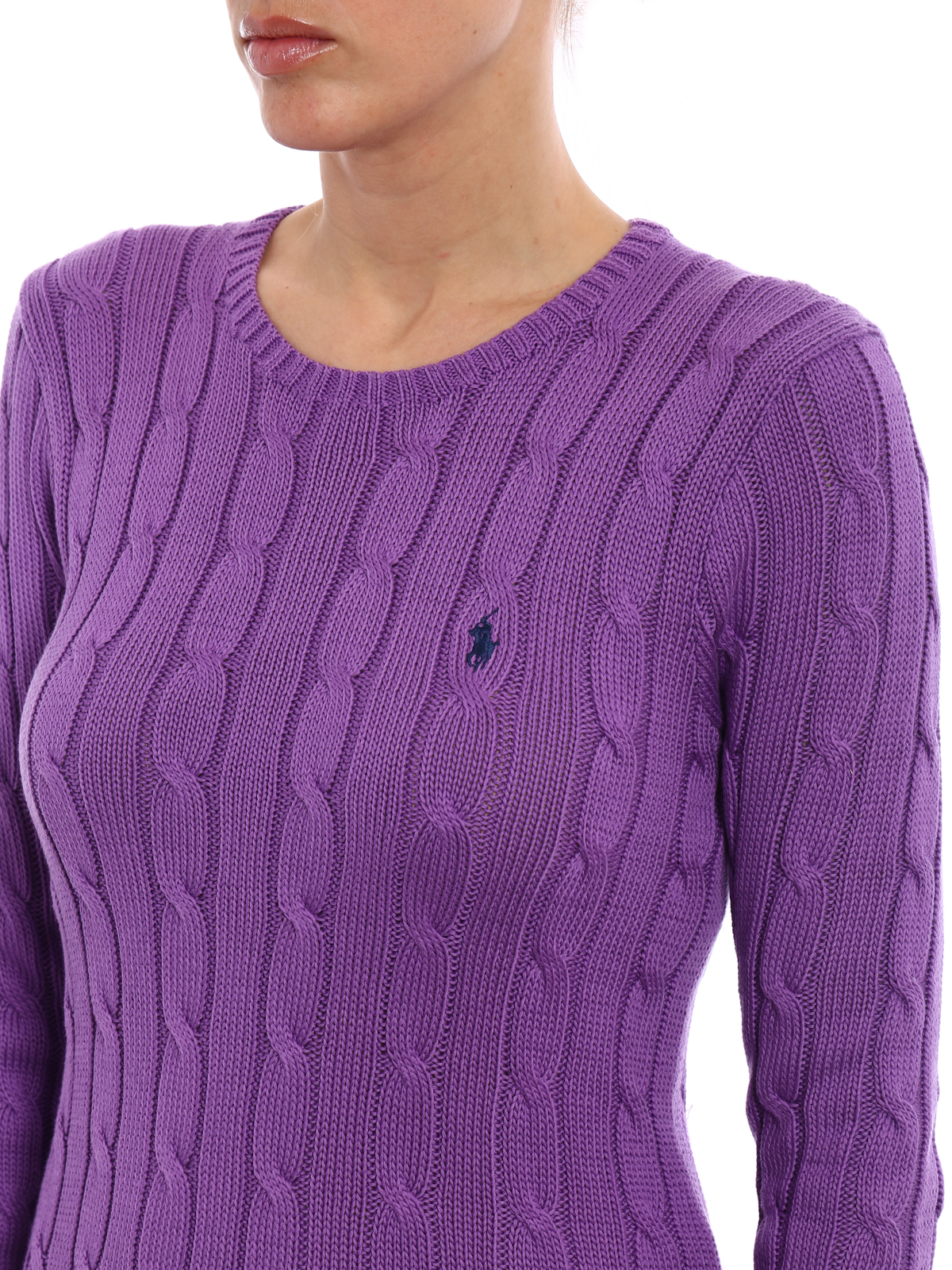 Crew necks Polo Ralph Lauren - Twist Pima cotton purple sweater -  211580009048