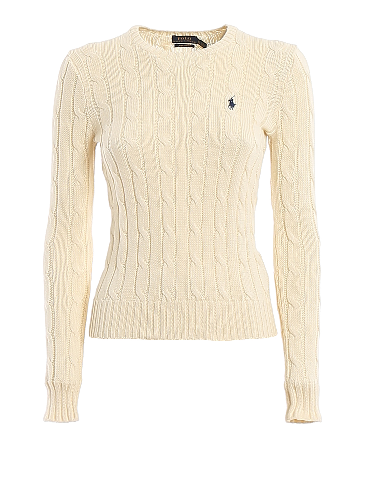Crew necks Polo Ralph Lauren - Logo embroidery cable-knit sweater ...