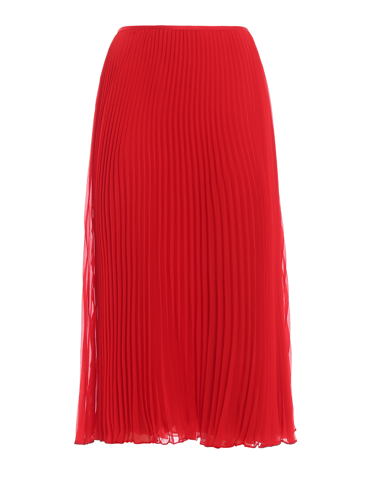 Knee length skirts & Midi Polo Ralph Lauren - Red tech fabric pleated ...
