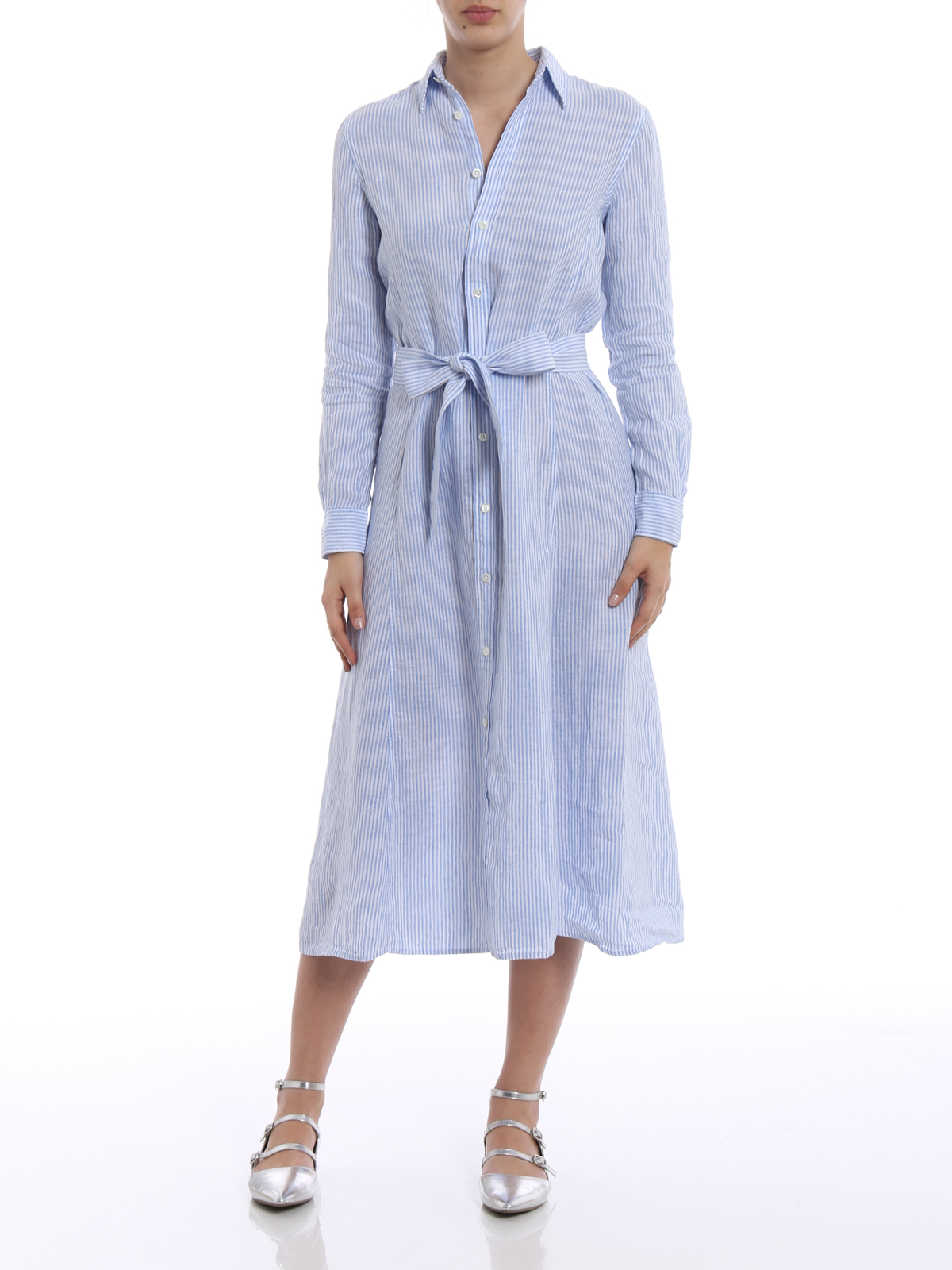 Maxi dresses Polo Ralph Lauren - Striped linen belted shirt dress