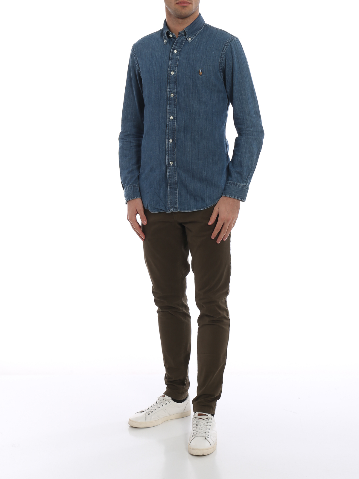 Shirts Polo Ralph Lauren - Denim slim shirt with button-down collar -  710548539001