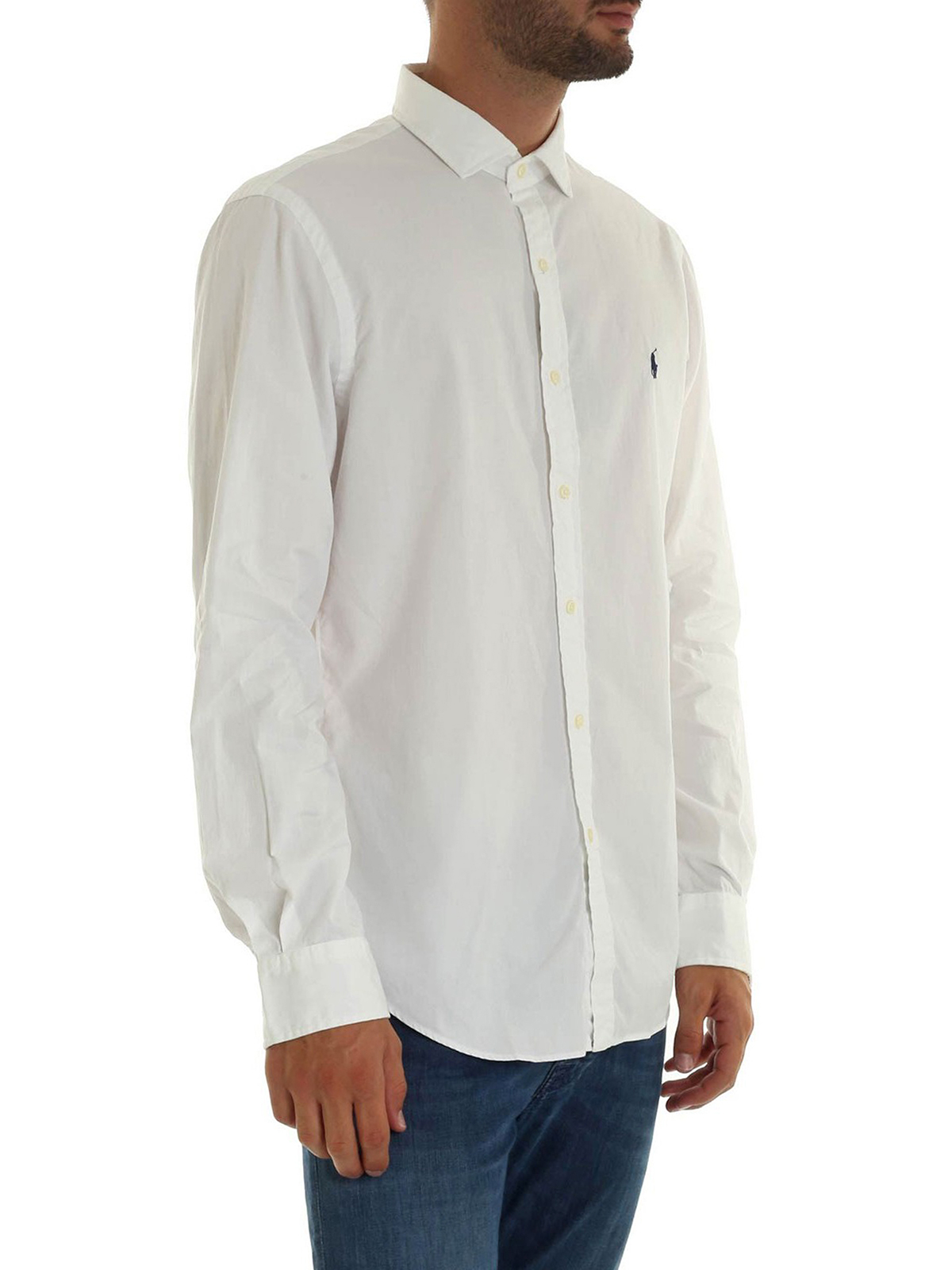 barricade Overtreffen Gluren Shirts Polo Ralph Lauren - Logo embroidery white shirt - 710767112005