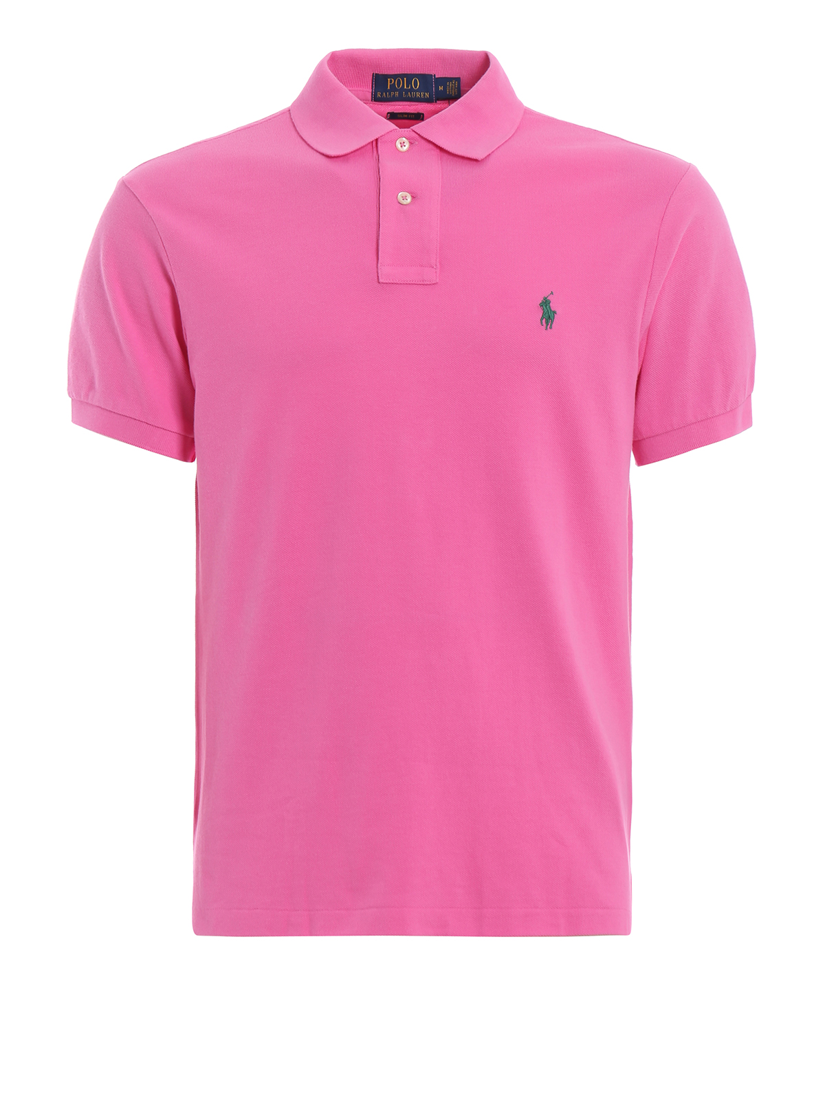 Classic pink polo shirt in pique cotton 