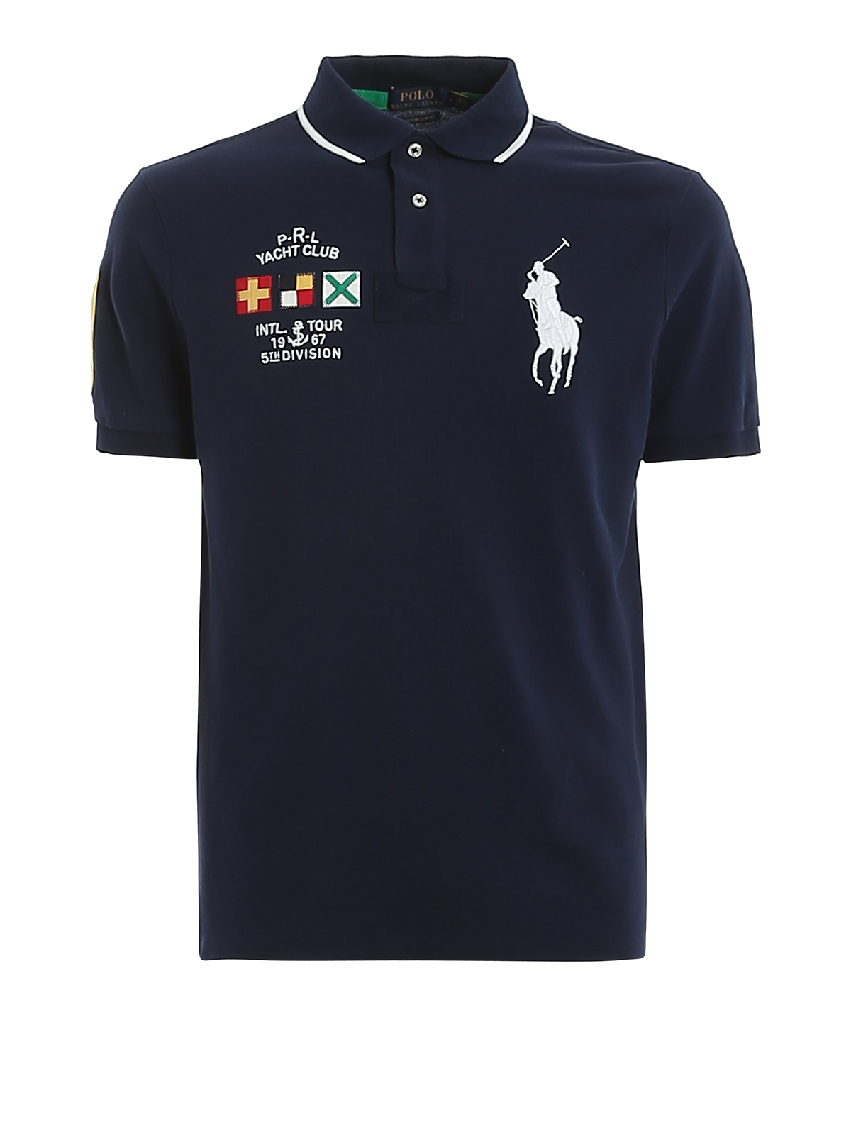 Yacht club pique cotton logoed polo 