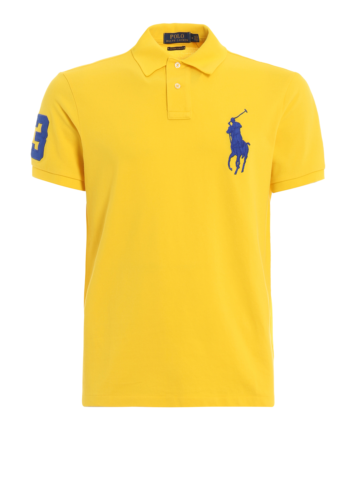 Polo shirts Polo Ralph Lauren - Yellow maxi logo polo shirt in pique ...