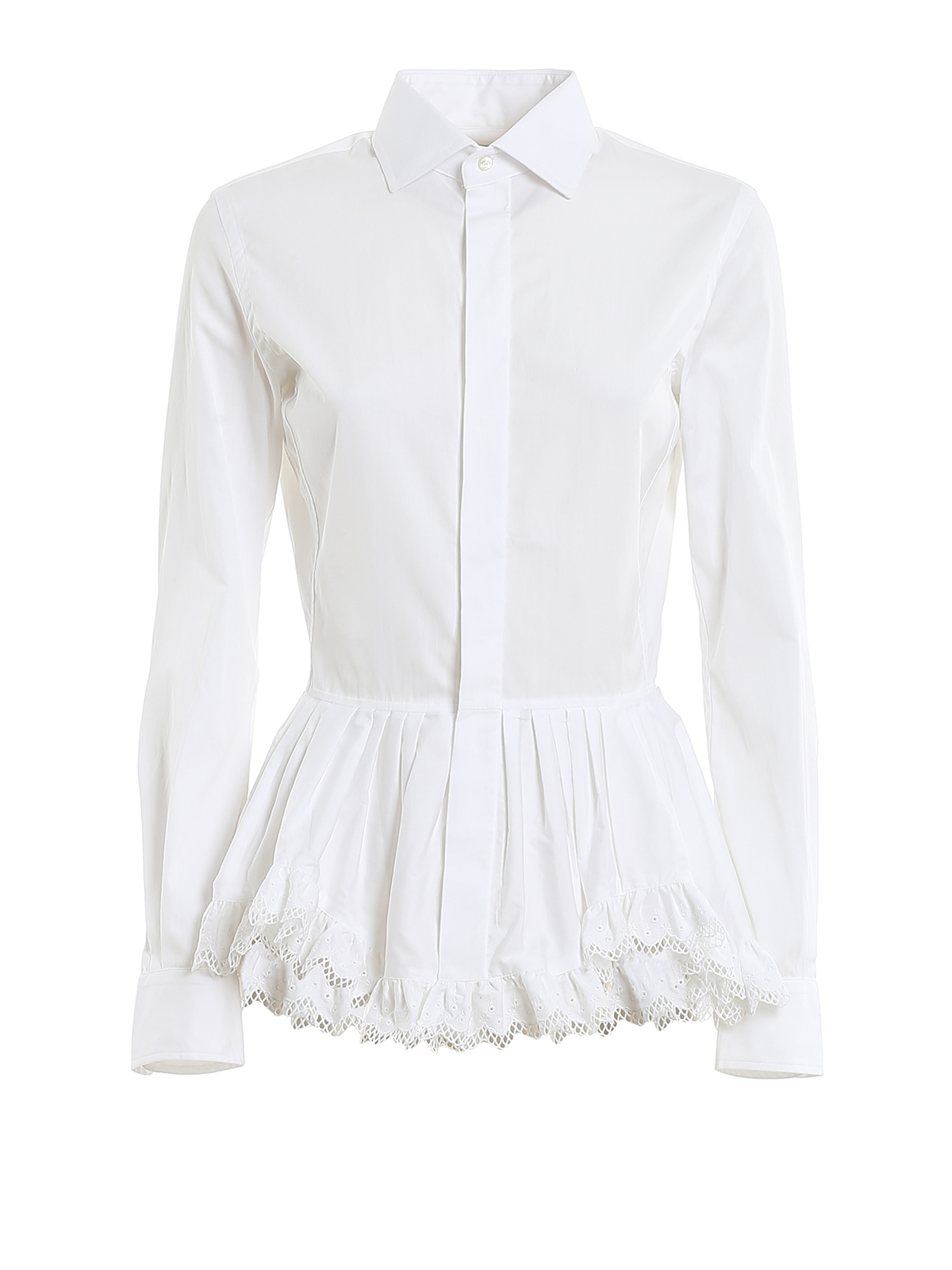 ralph lauren white ruffle blouse