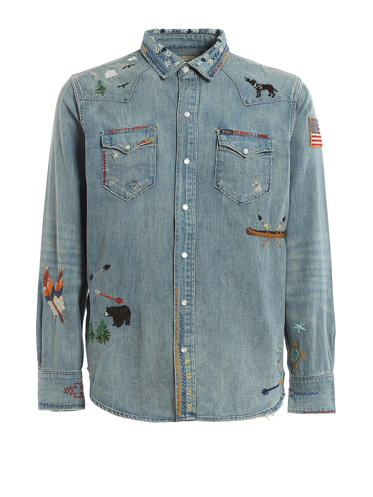 【しんで】 Ralph Lauren Denim Embroidered Shirt コンディシ