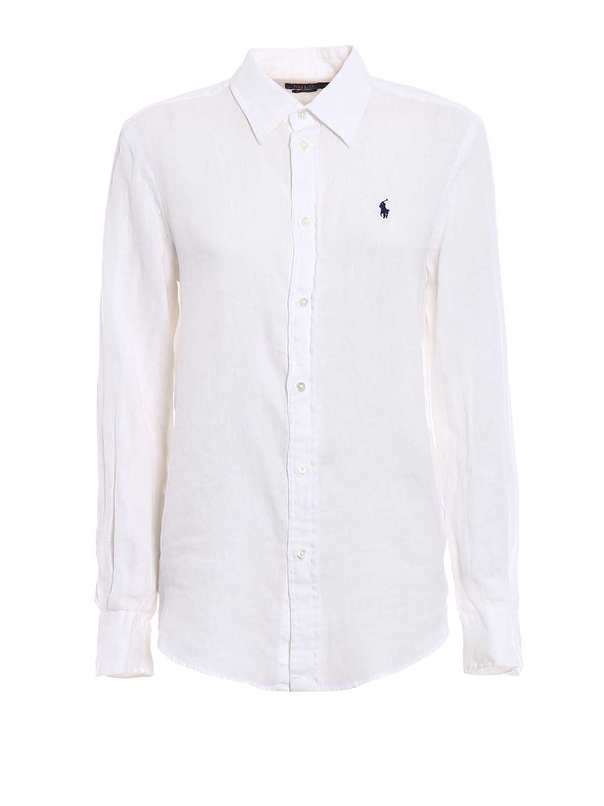 Shirts Polo Ralph Lauren - White linen shirt - 211697461001 | iKRIX.com