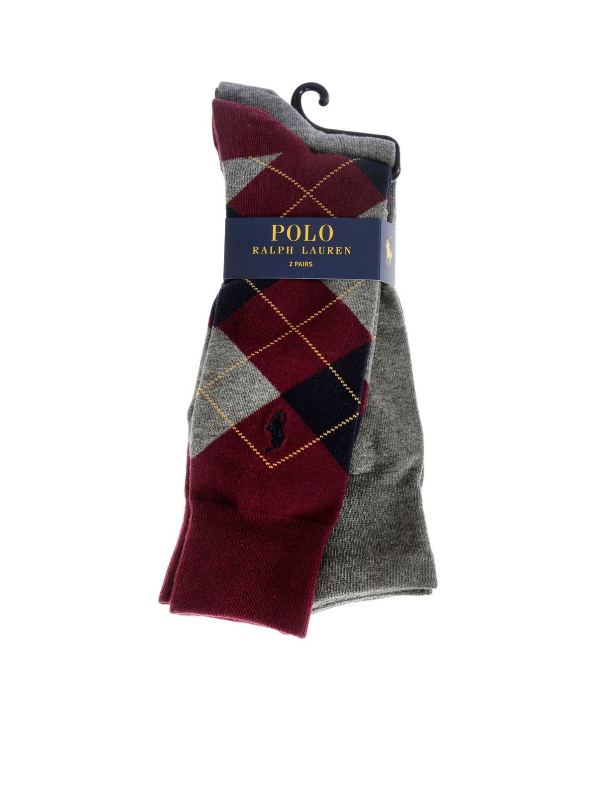 Polo Ralph Lauren 2 Socks Set In Red And Gray In Multicolour