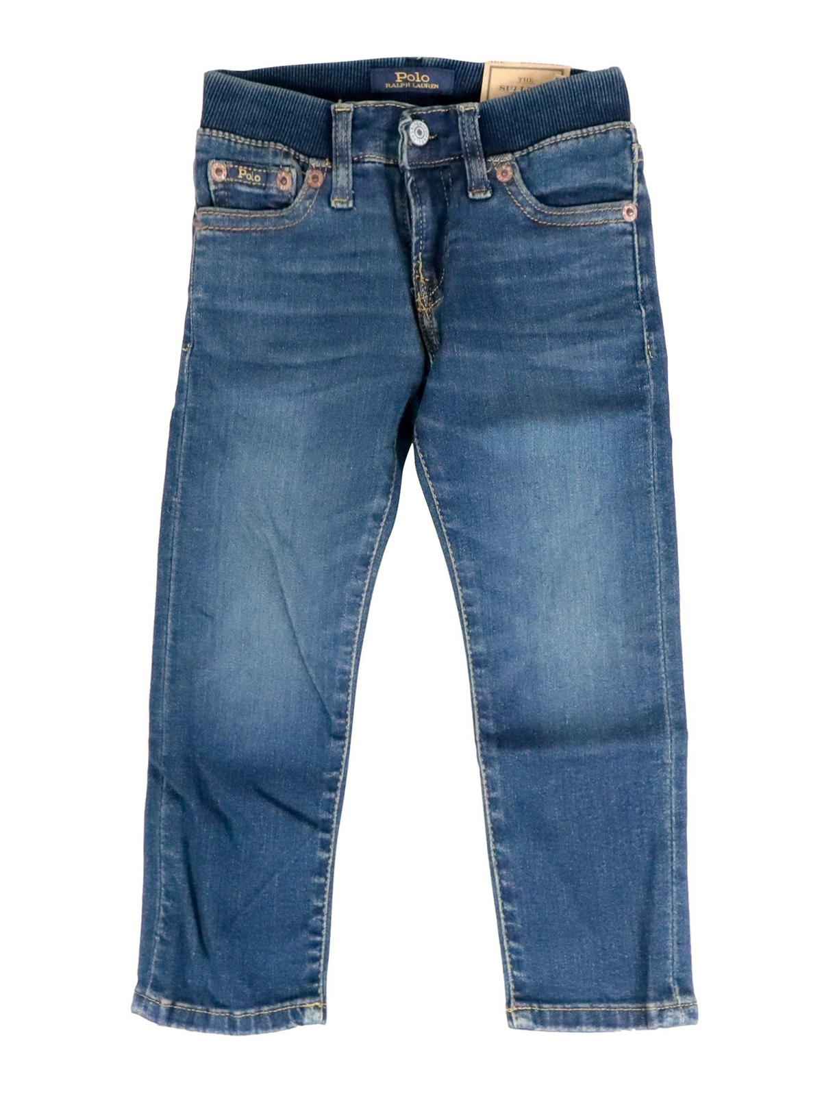 Polo Ralph Lauren - Ribbed waist denim jeans - straight leg jeans ...