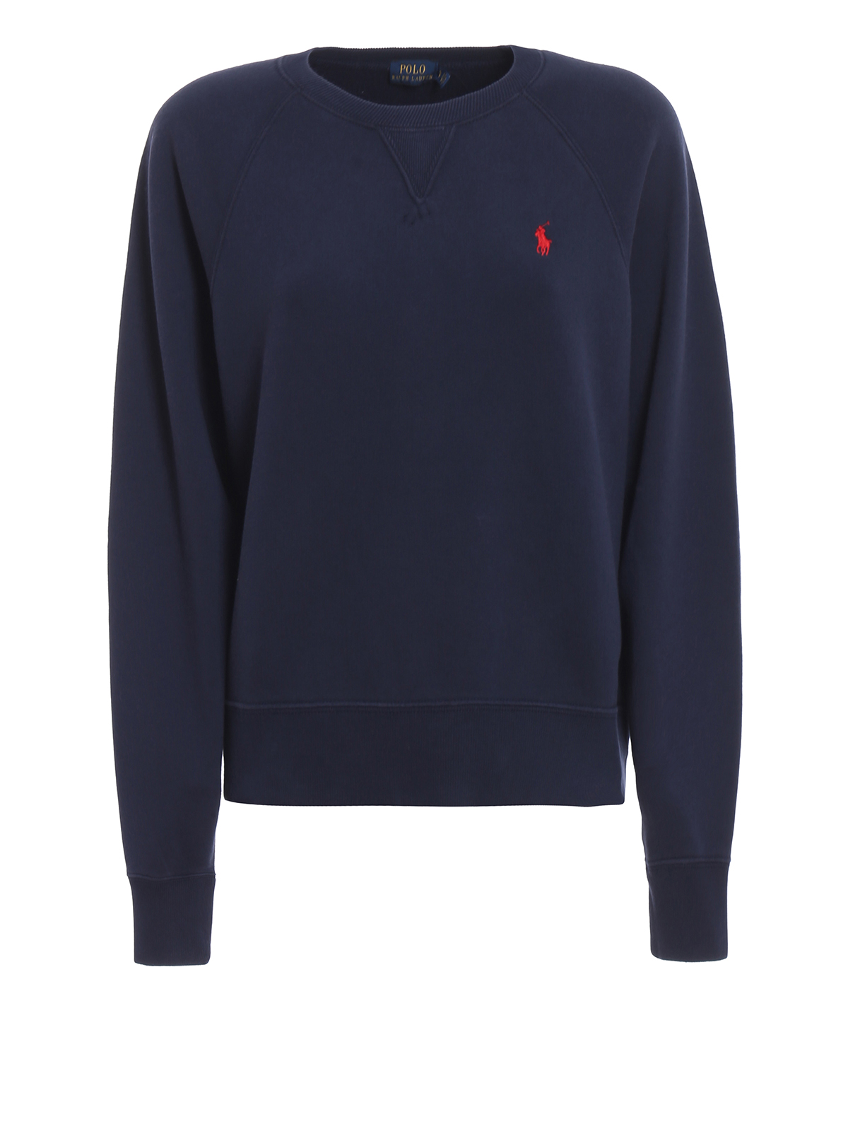 Polo Ralph Lauren - Crew neck sweatshirt with red logo - Sweatshirts ...