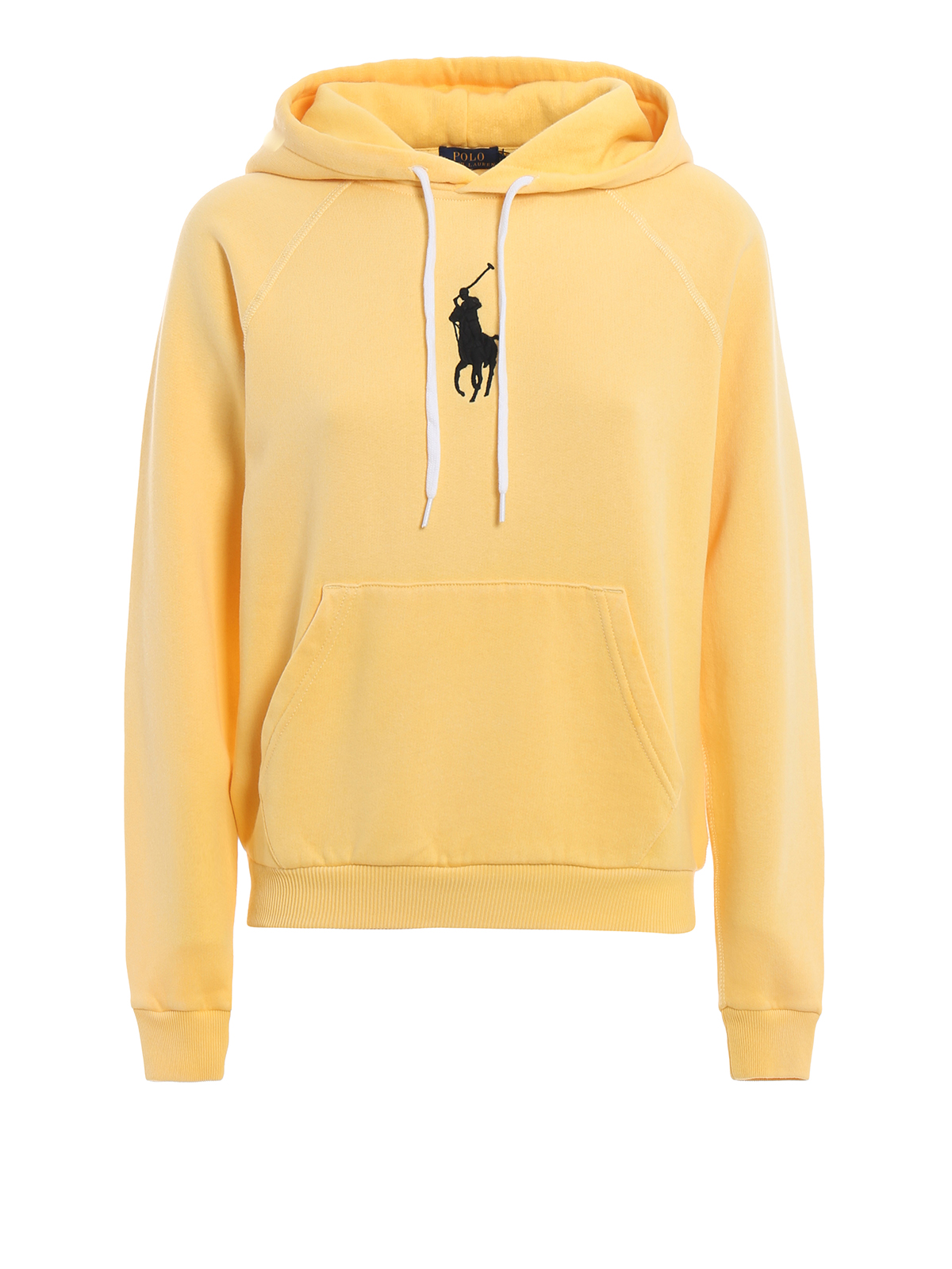Polo Ralph Lauren Embroidered Logo Yellow Cotton Blend Hoodie 