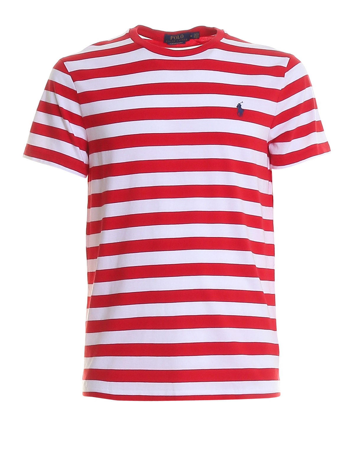 POLO RALPH LAUREN STRIPED JERSEY T-SHIRT WITH EMBROIDERED LOGO