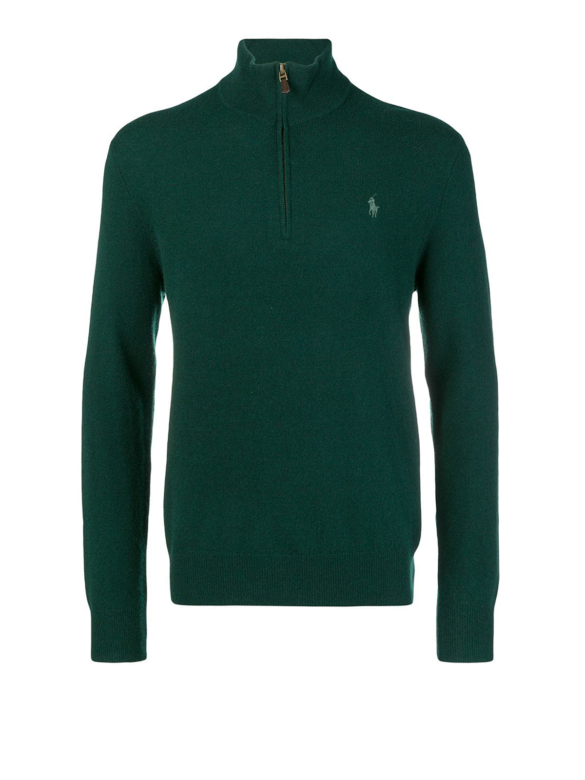 Turtlenecks & Polo necks Polo Ralph Lauren - Green wool zipped turtleneck  sweater - 710723053005