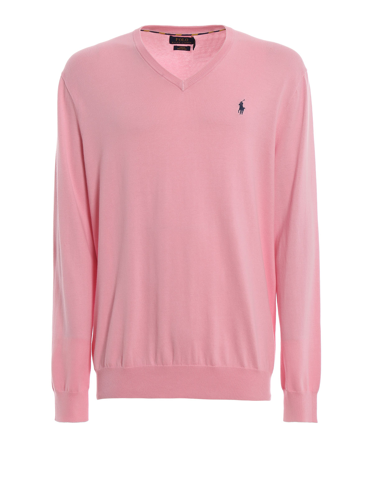 V necks Polo Ralph Lauren - Slim fit candy pink cotton V-neck sweater -  710744677009