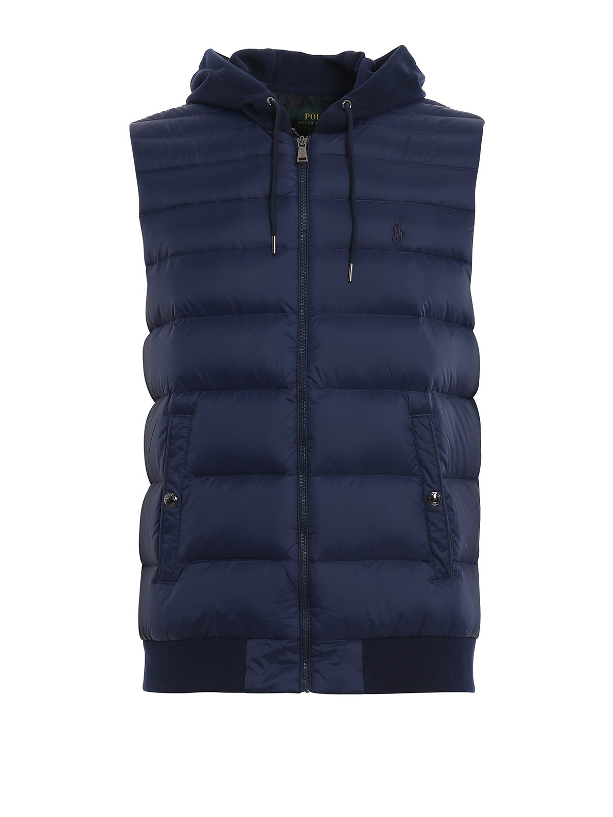 Polo Ralph Lauren Padded Quilted Front Hooded Gilet In Blue