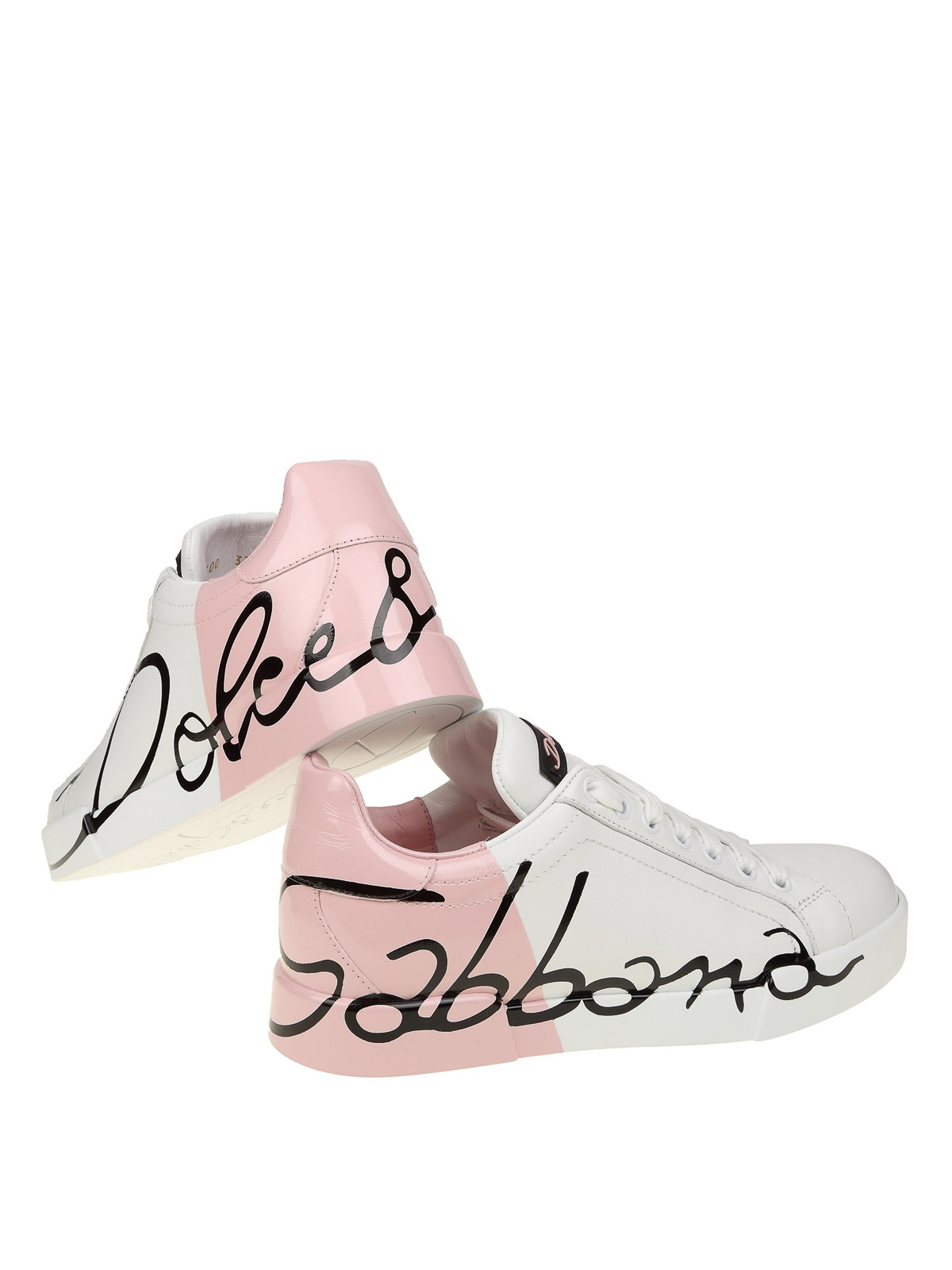 Dolce \u0026 Gabbana - Sneaker Portofino bianche e rosa - sneakers -  CK1600AI053HW821