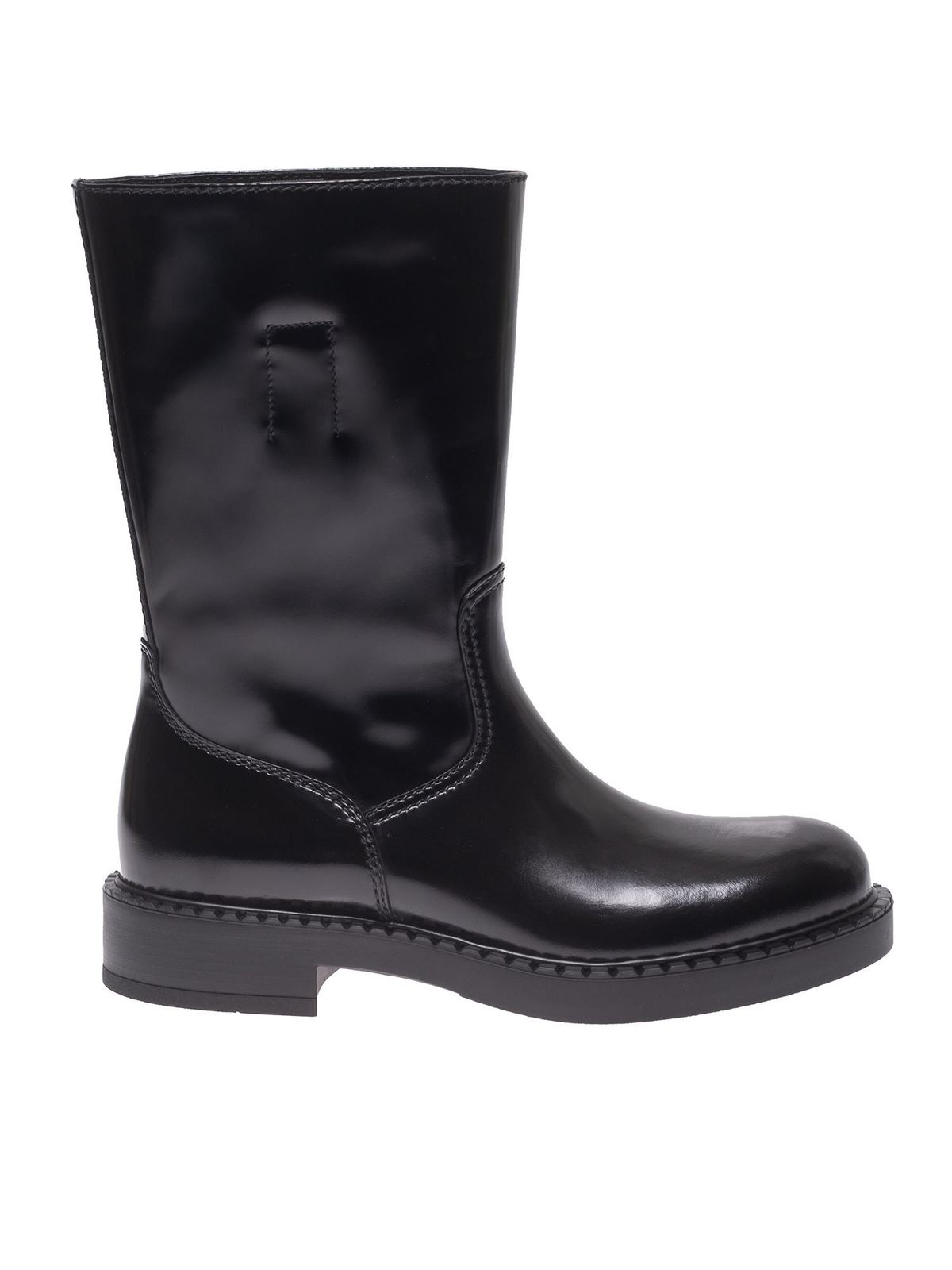Boots Prada - Shiny leather boots in black - 2UE012P39F0002 | iKRIX.com
