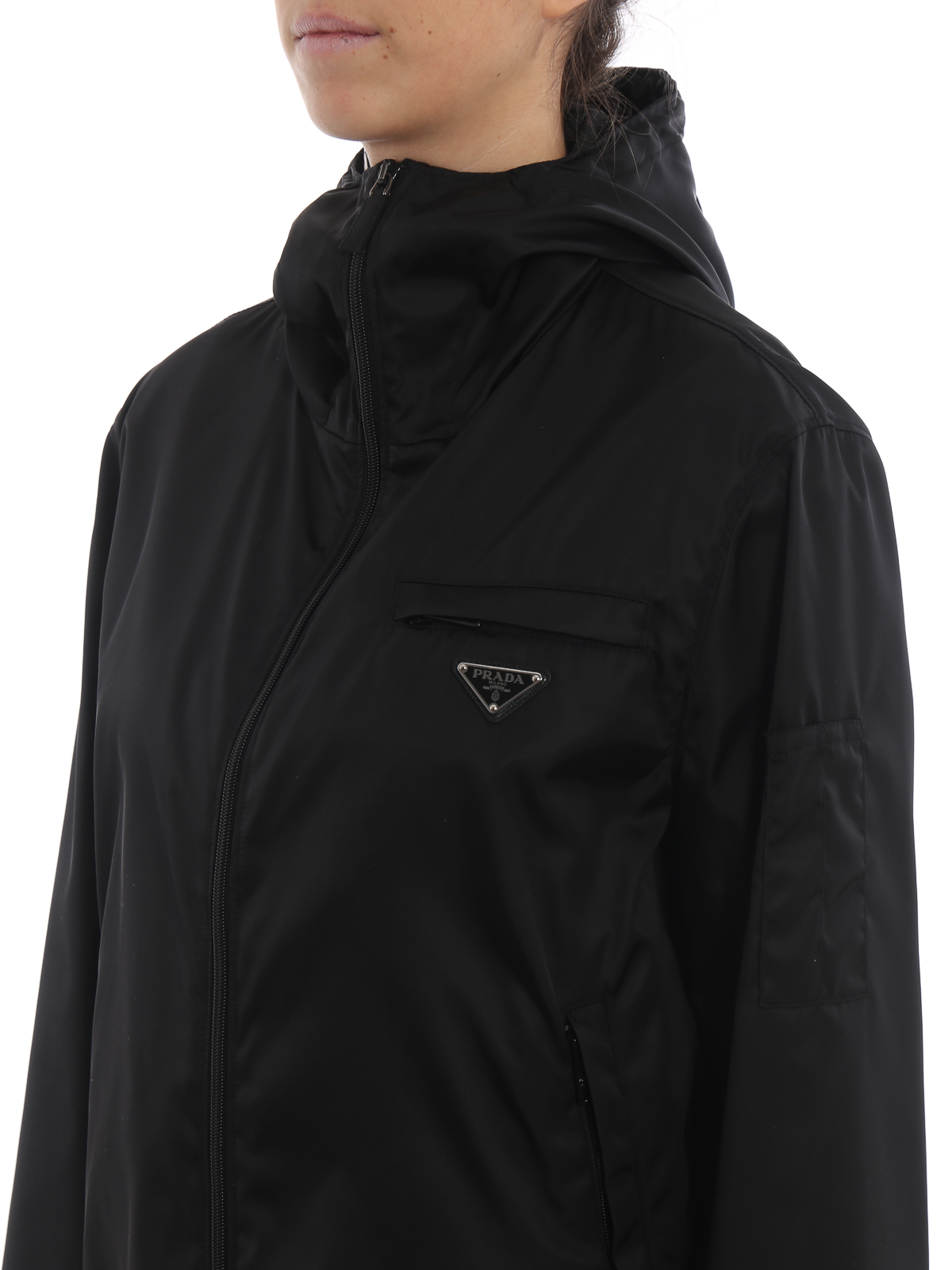 Casual jackets Prada - Black nylon windbreaker - 291434I18002 