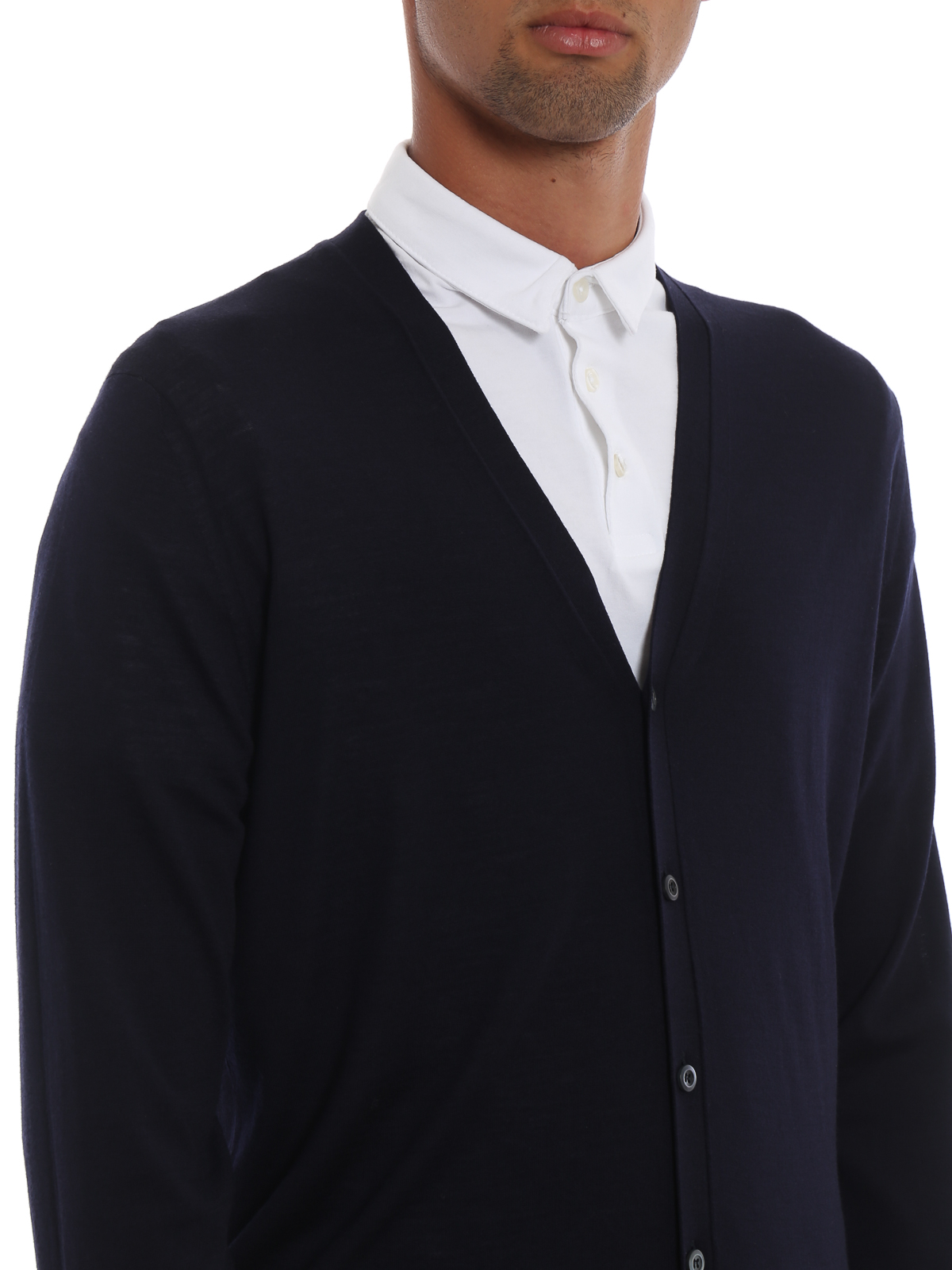 Cardigans Prada - Blue combed wool lightweight cardigan - UMC310C5WSVF