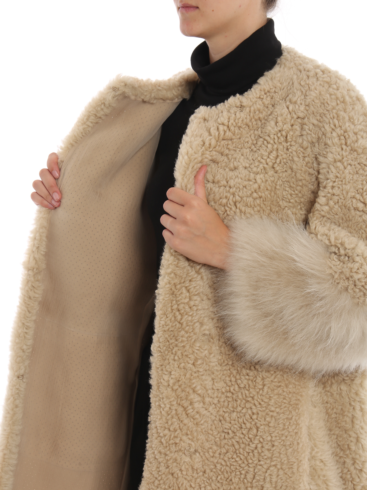 prada sheepskin coat