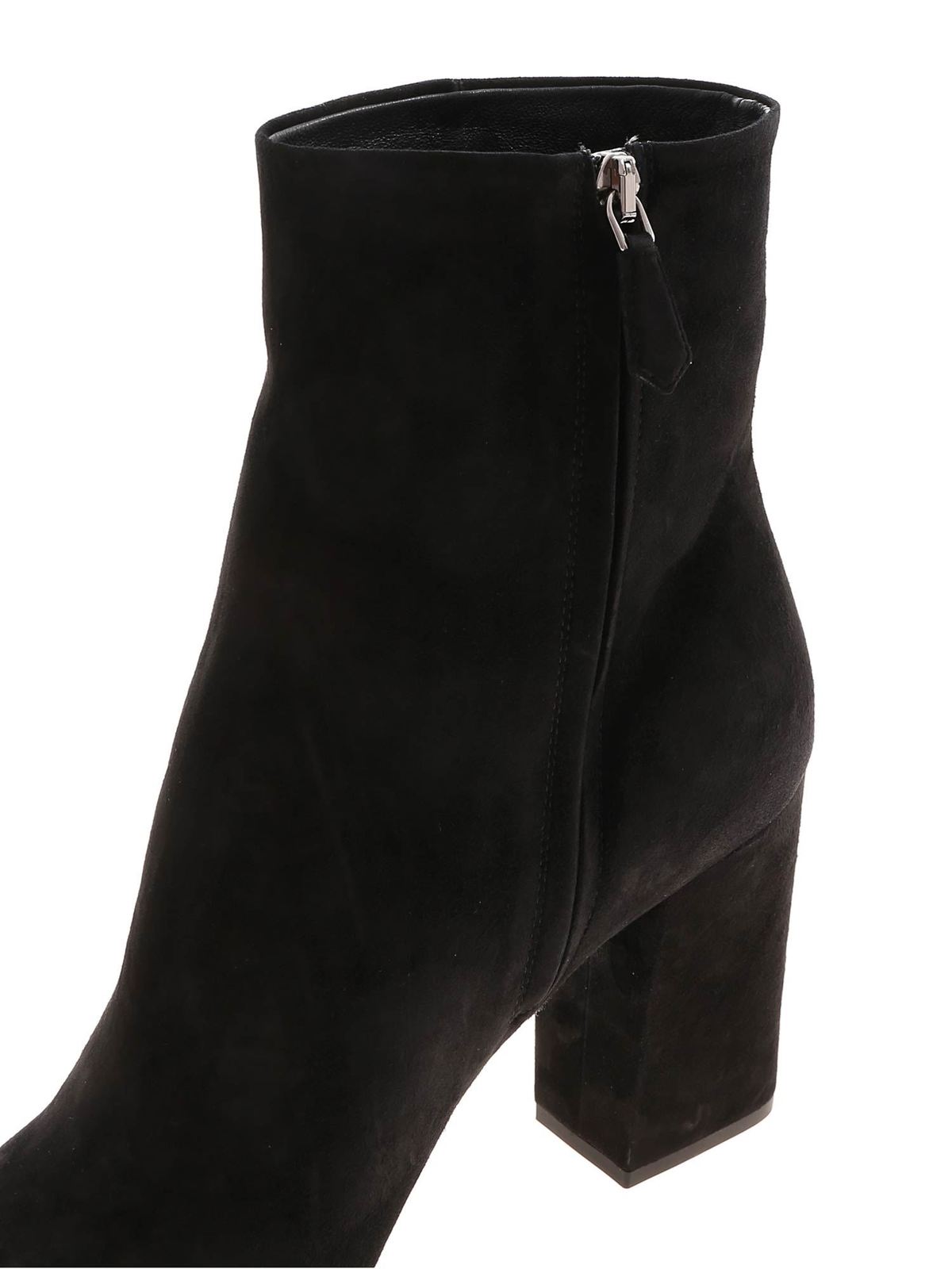 Prada - Suede ankle boots in black 