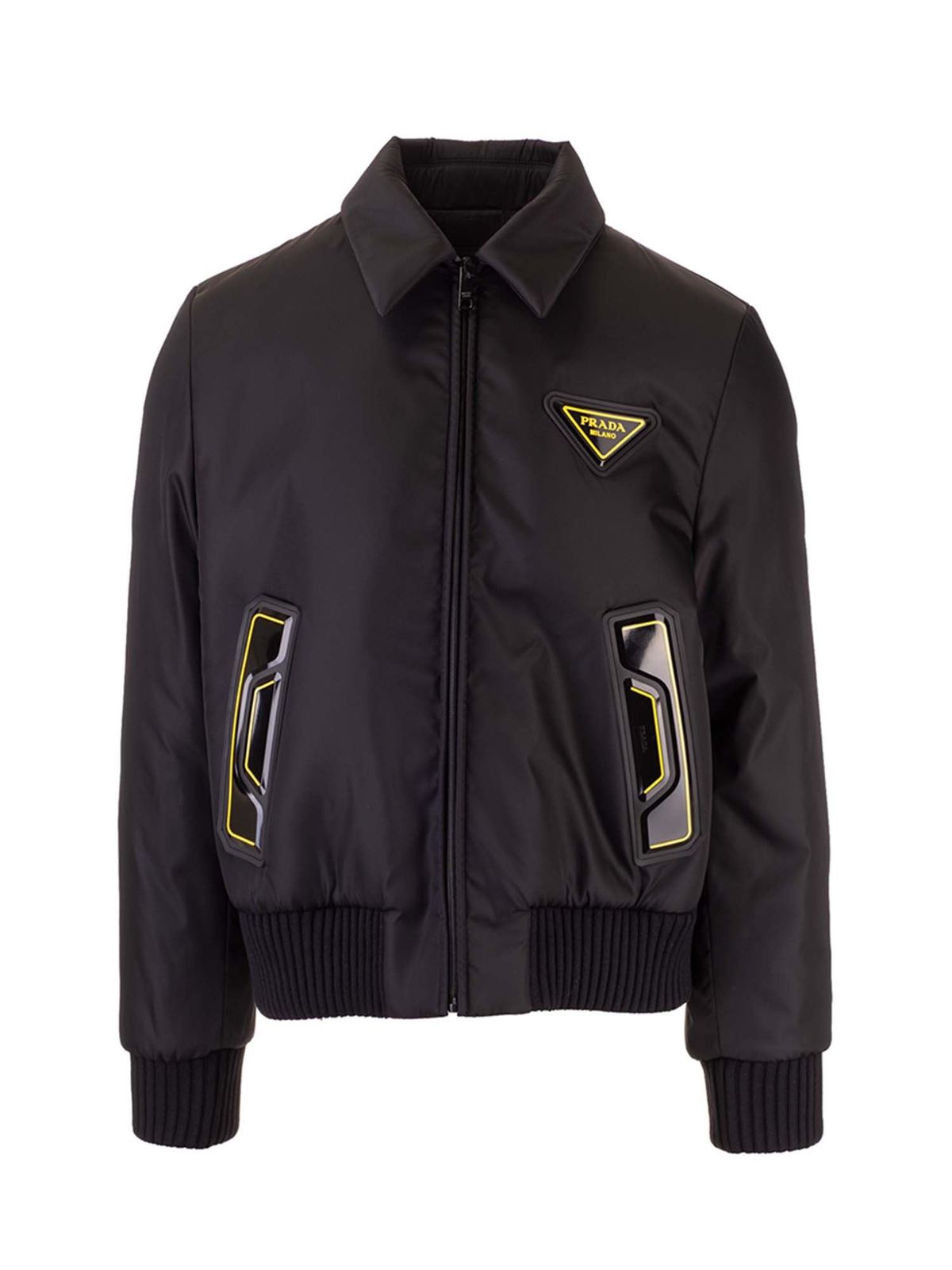 Prada - Logo patch jacket in black - casual jackets - SGB630XVZF0002