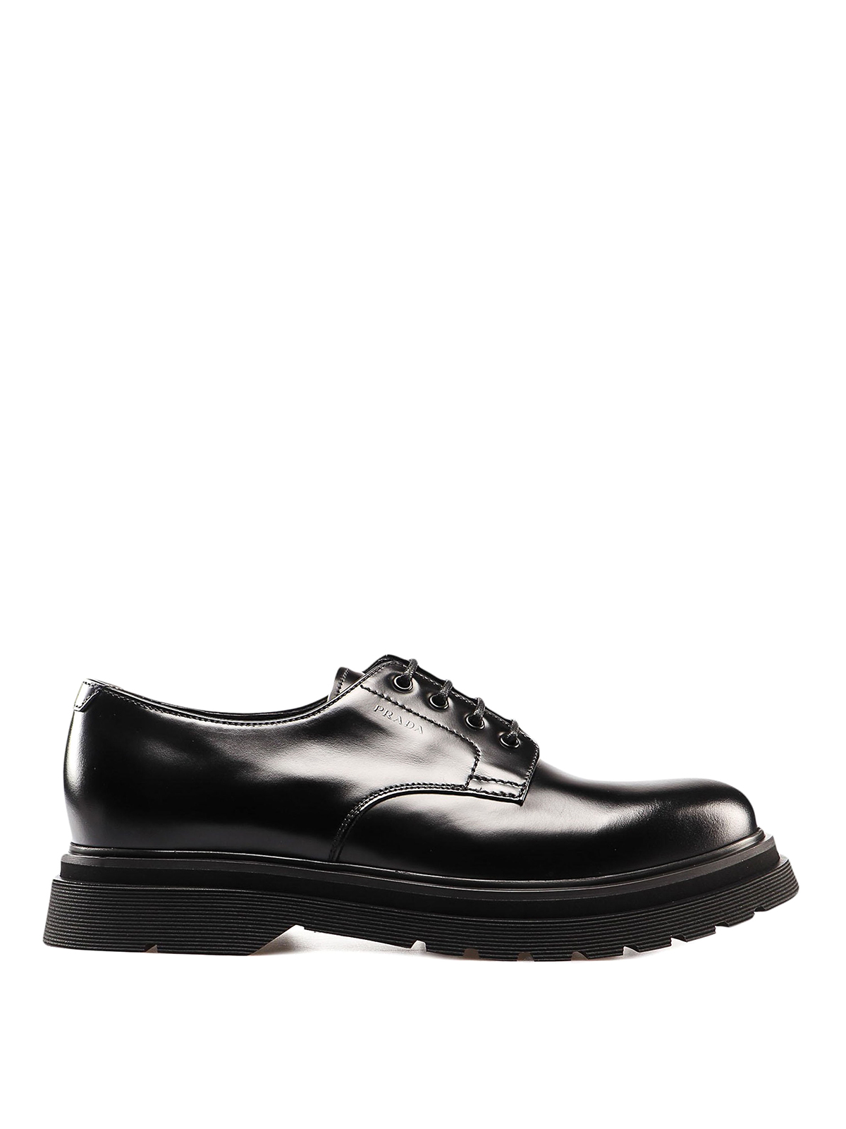 Prada - Chunky sole detailed leather derby shoes - classic shoes ...