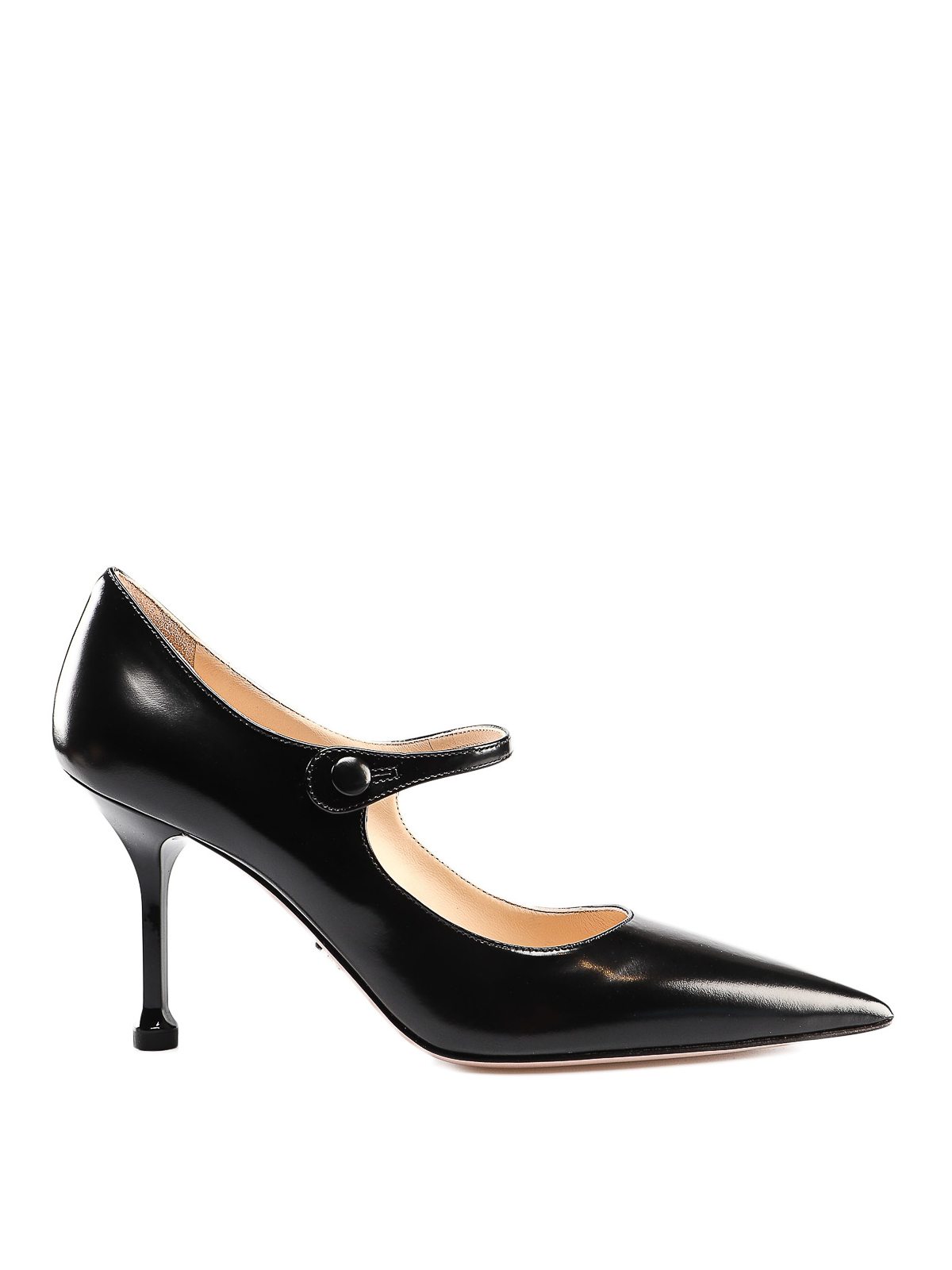 Prada - Black polished leather Mary Jane pumps - court shoes - 1I491L055002
