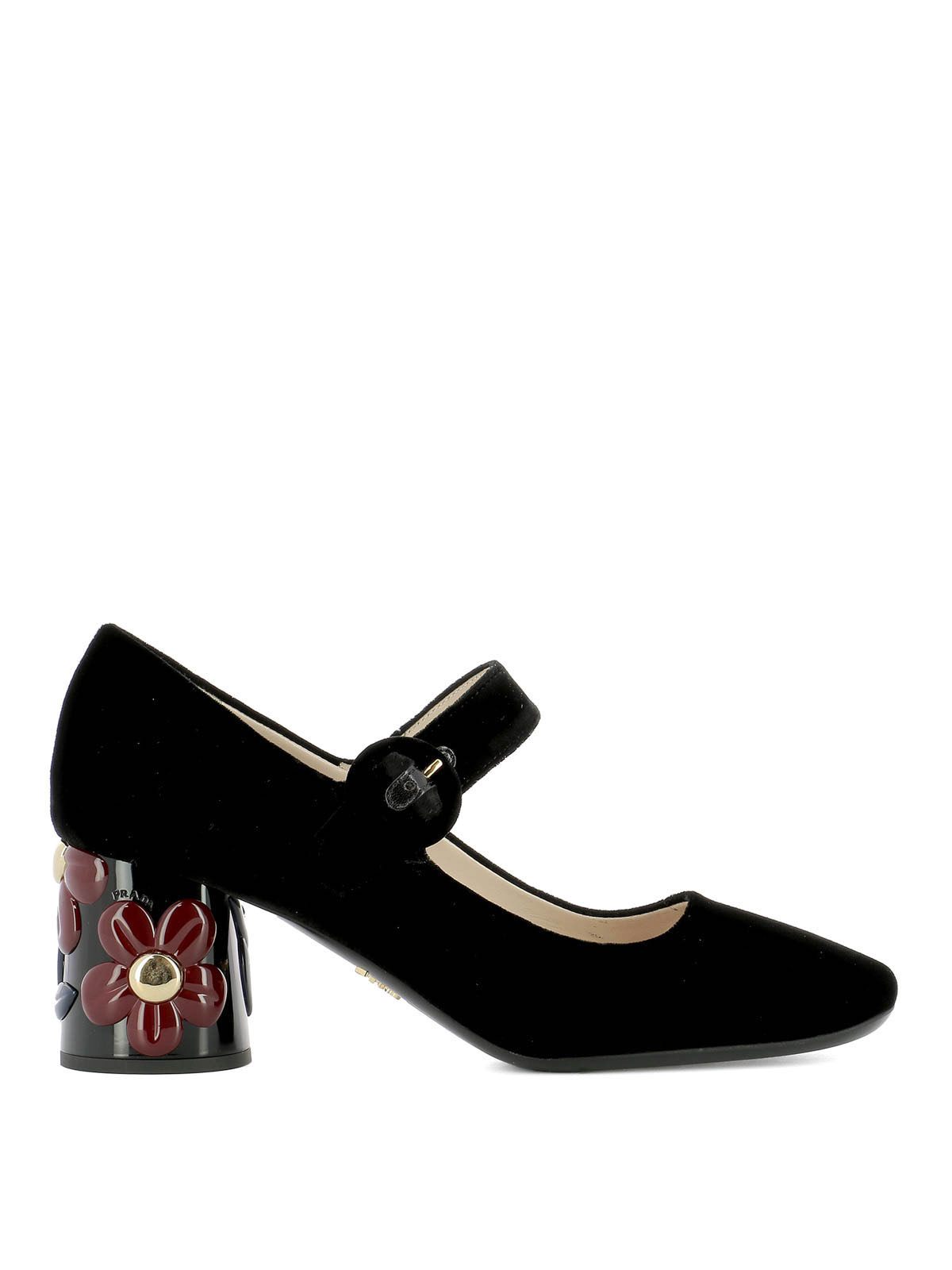Court shoes Prada - Flower heel velvet Mary Janes - 1I378H068F0002