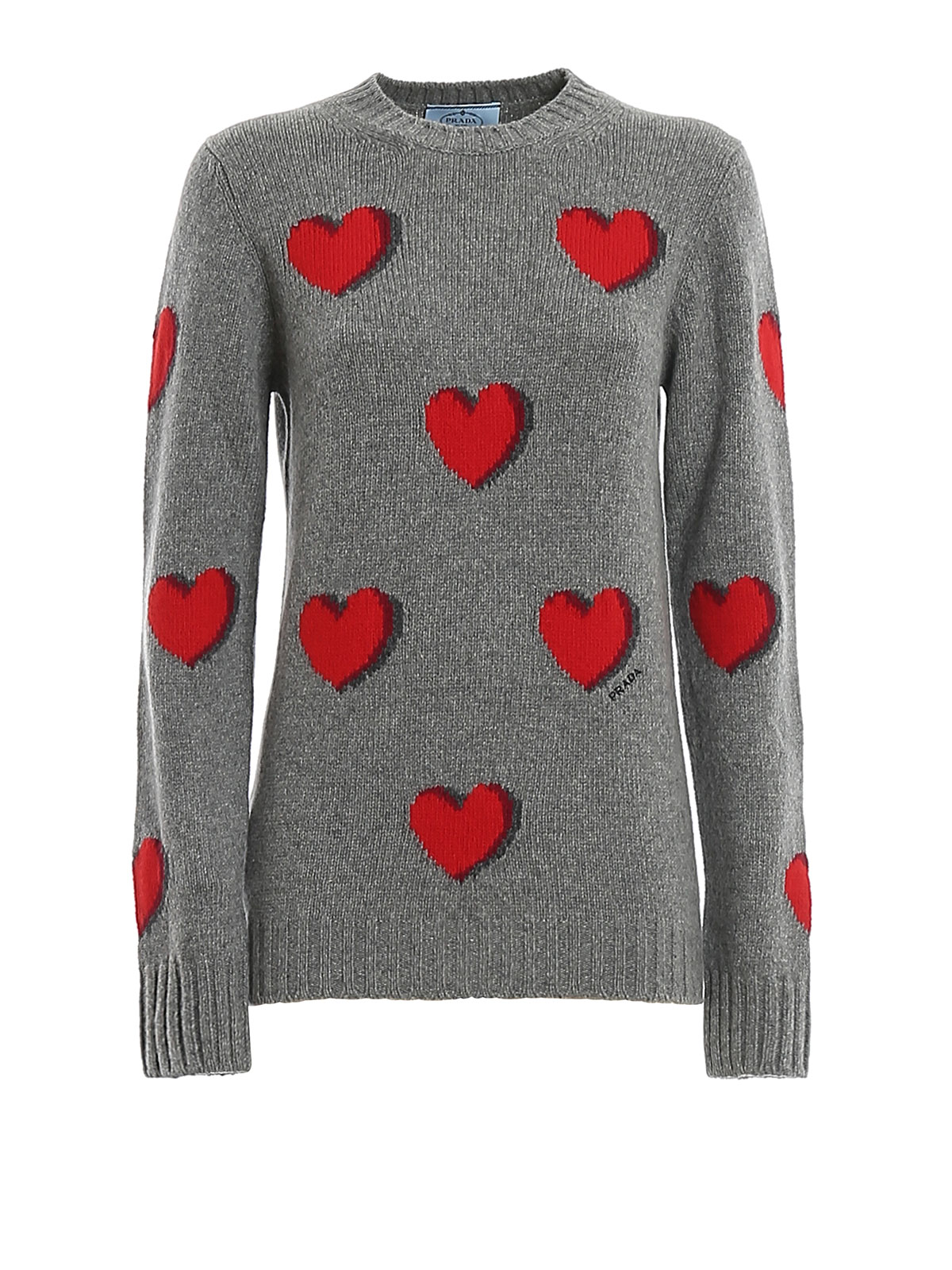 Prada - Heart intarsia sweater - crew necks - P24Z0C1WHVF0I15 | iKRIX.com
