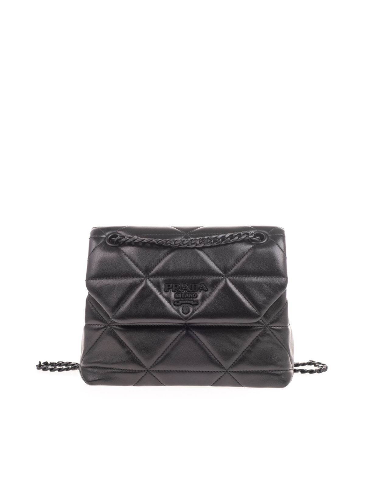 Prada - Lettering logo bag in black - cross body bags - 1BD233WDF0F0ES9