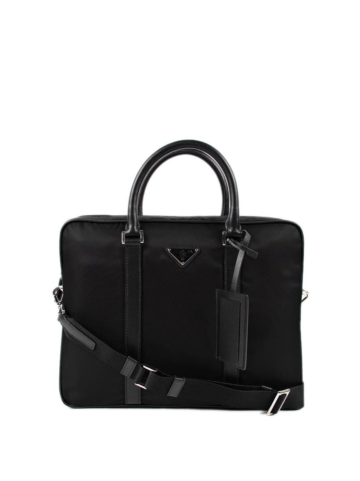 Laptop bags & briefcases Prada - Nylon and leather laptop bag ...