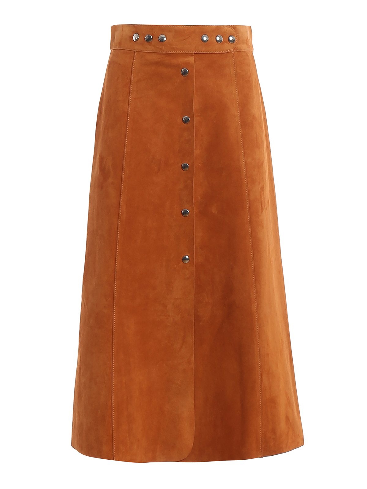 Prada Suede Skirt In Light Brown