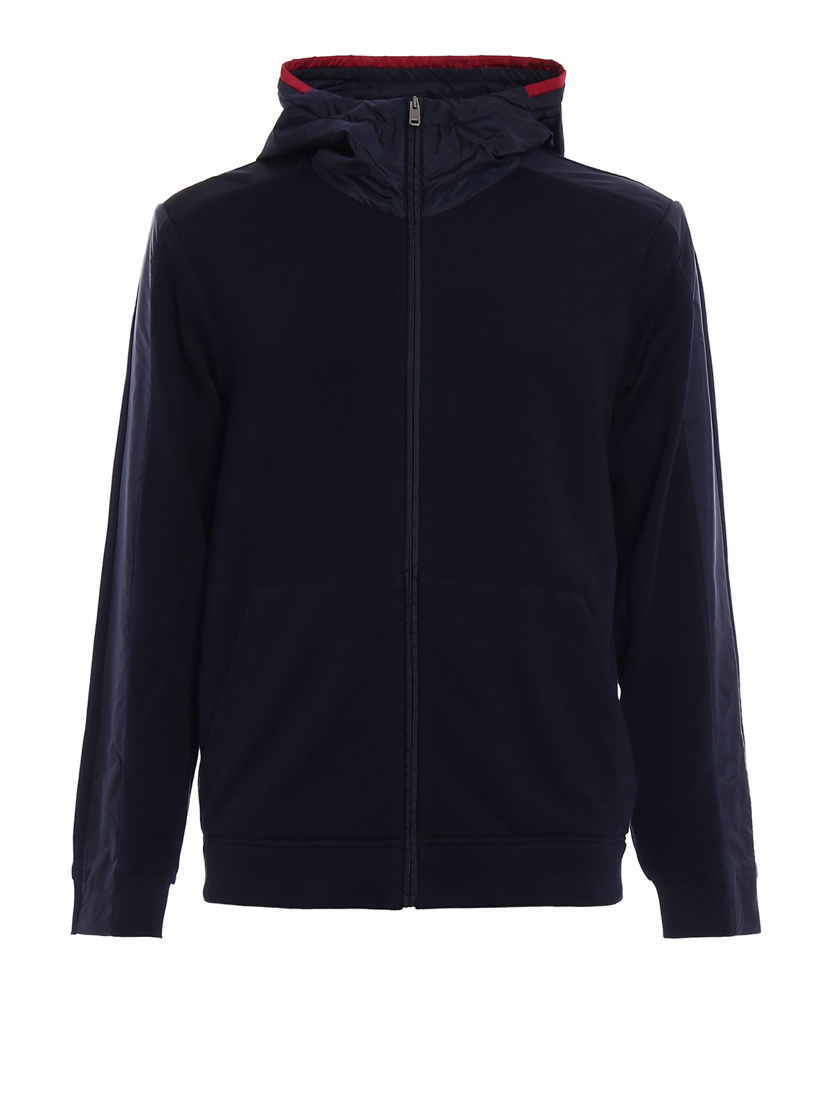 Sweatshirts & Sweaters Prada Linea Rossa - Full zip nylon hooded ...