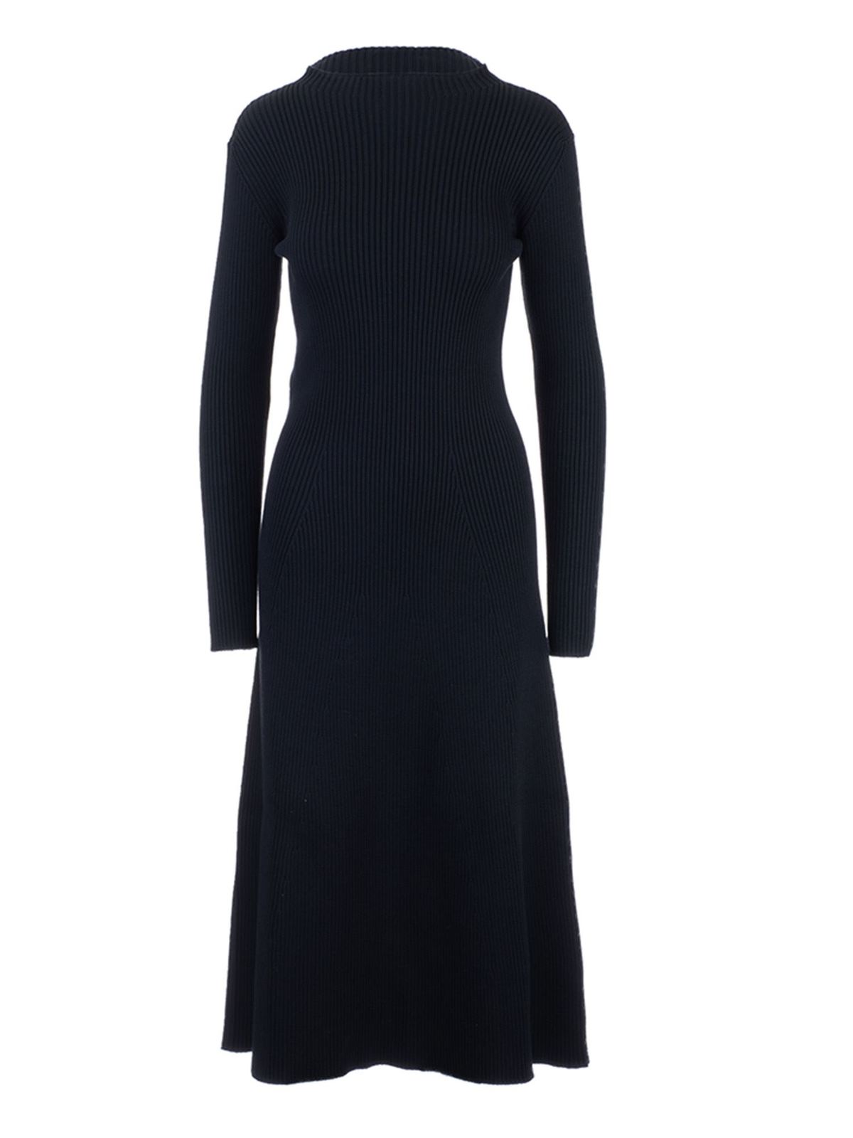 Prada - Ribbed dress in black - maxi dresses - 238302NERF0002 | iKRIX.com