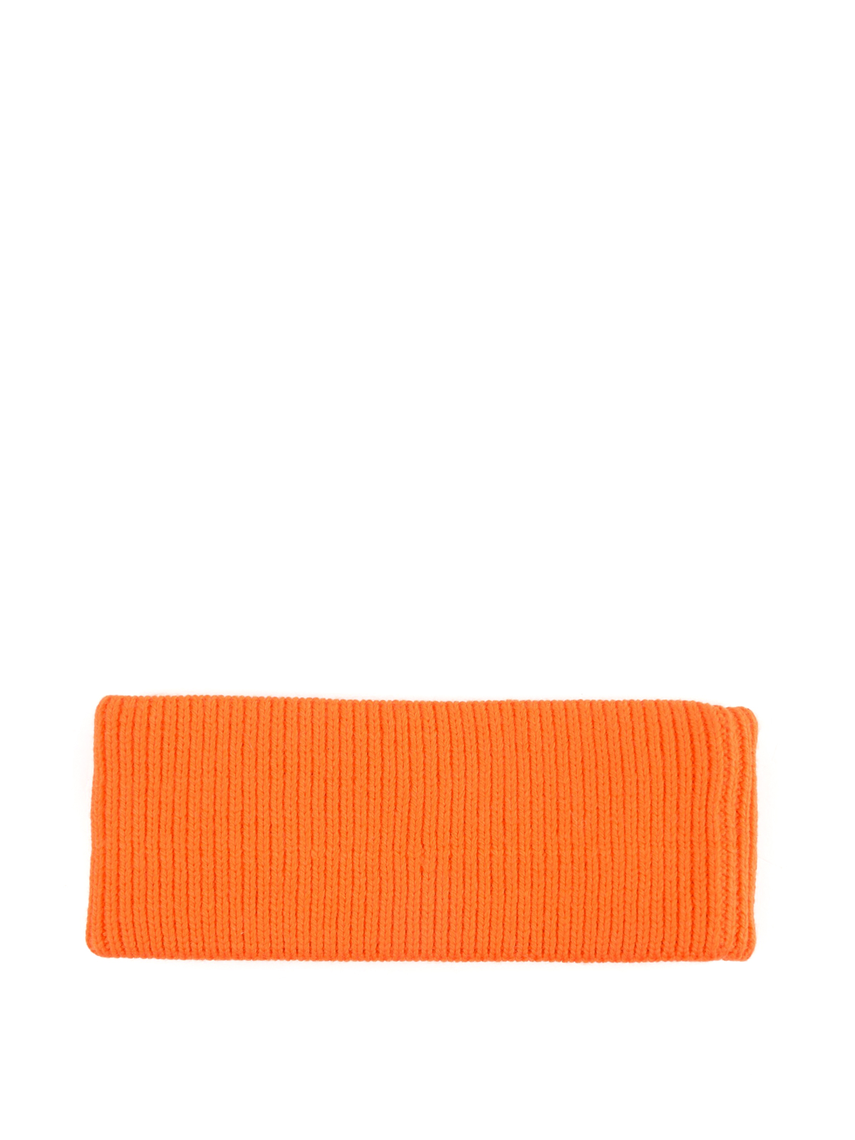 Orange logo patch wool beanie 