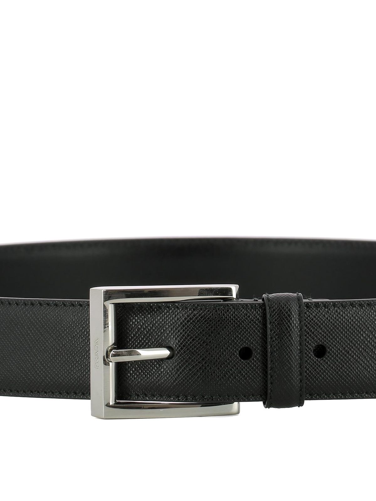 prada black saffiano leather belt