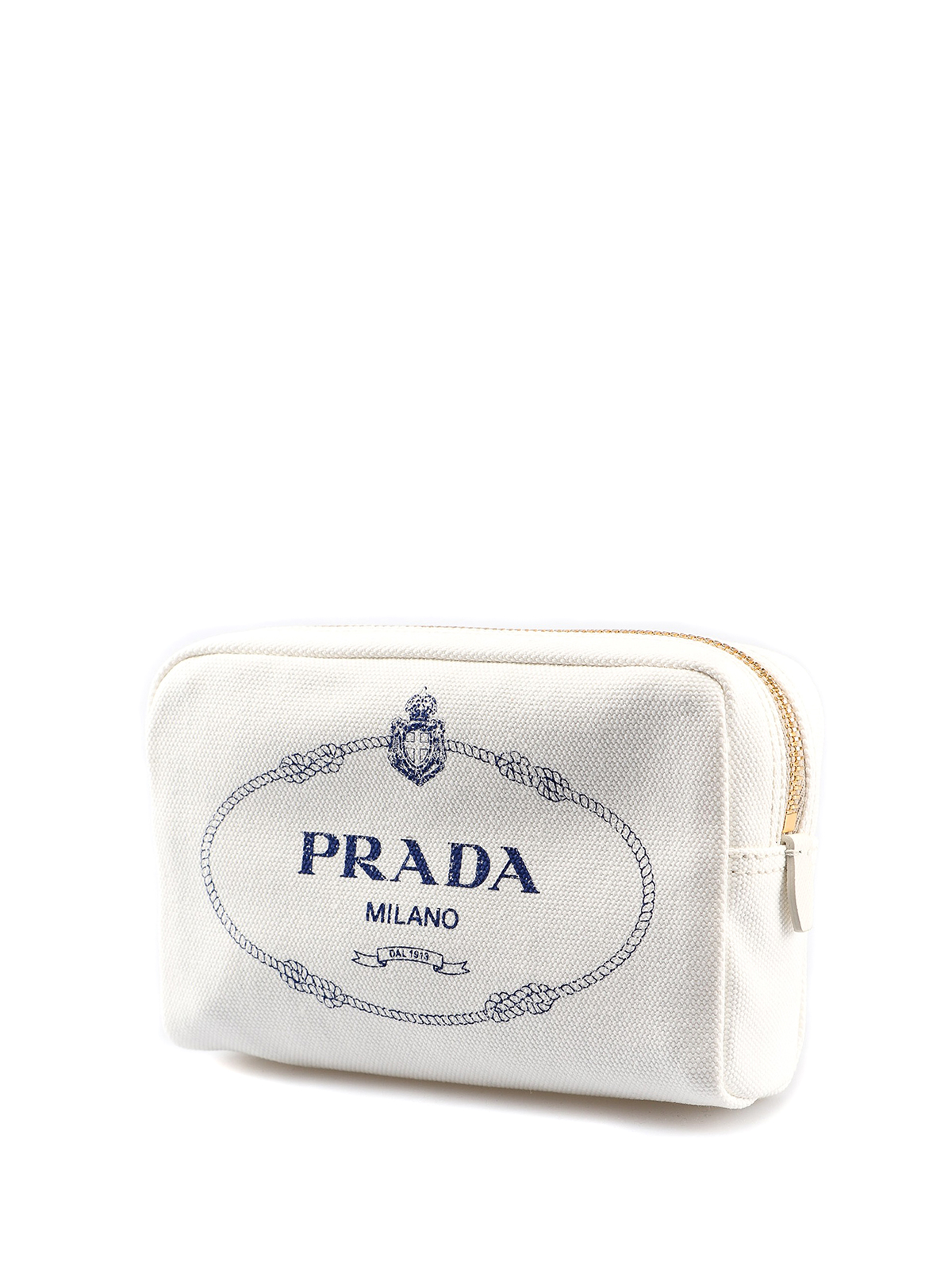 Cases & Covers Prada - White canvas logo print mini beauty case -  1NA02120LUB0