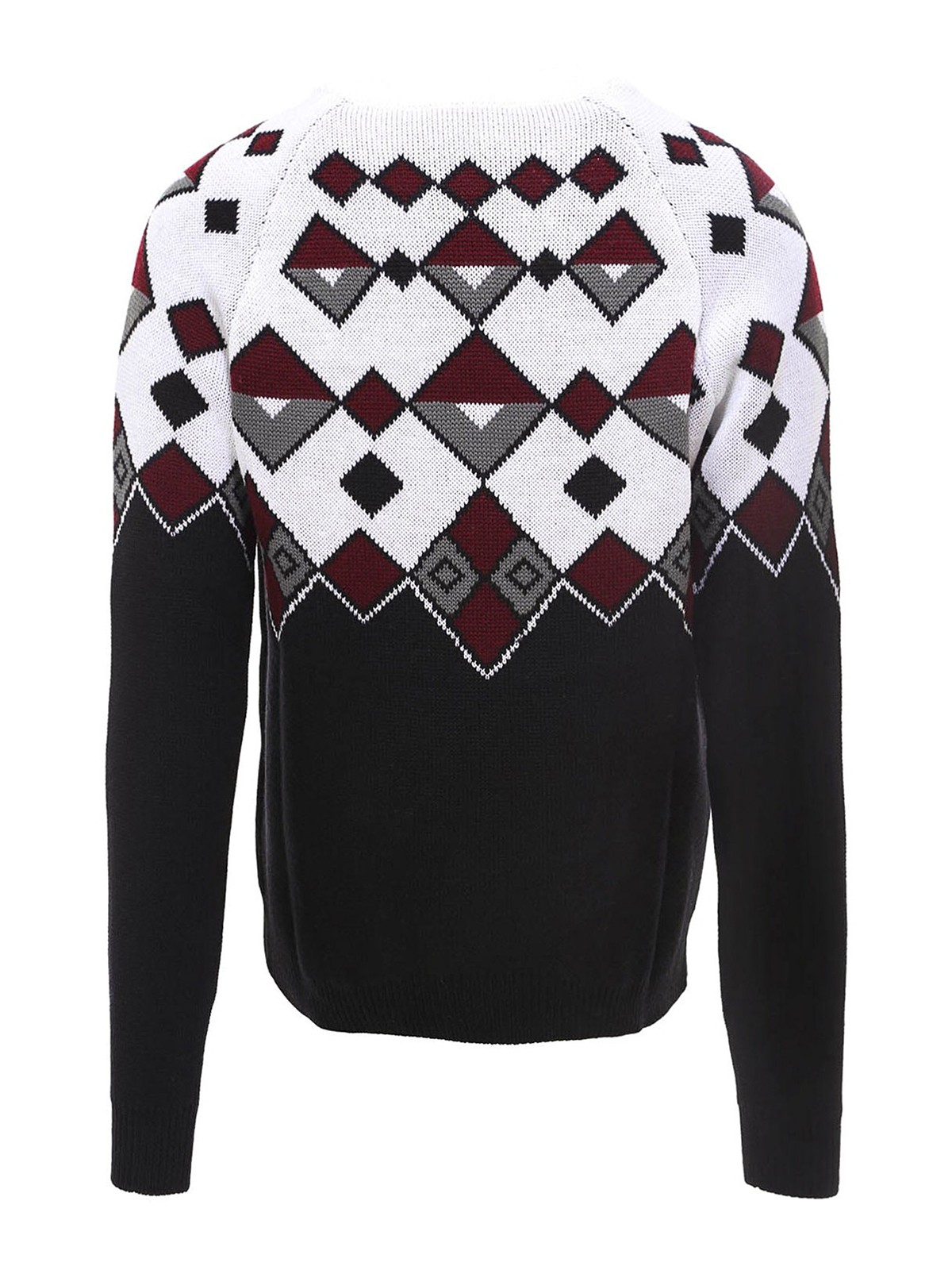 Geometric print wool sweater 