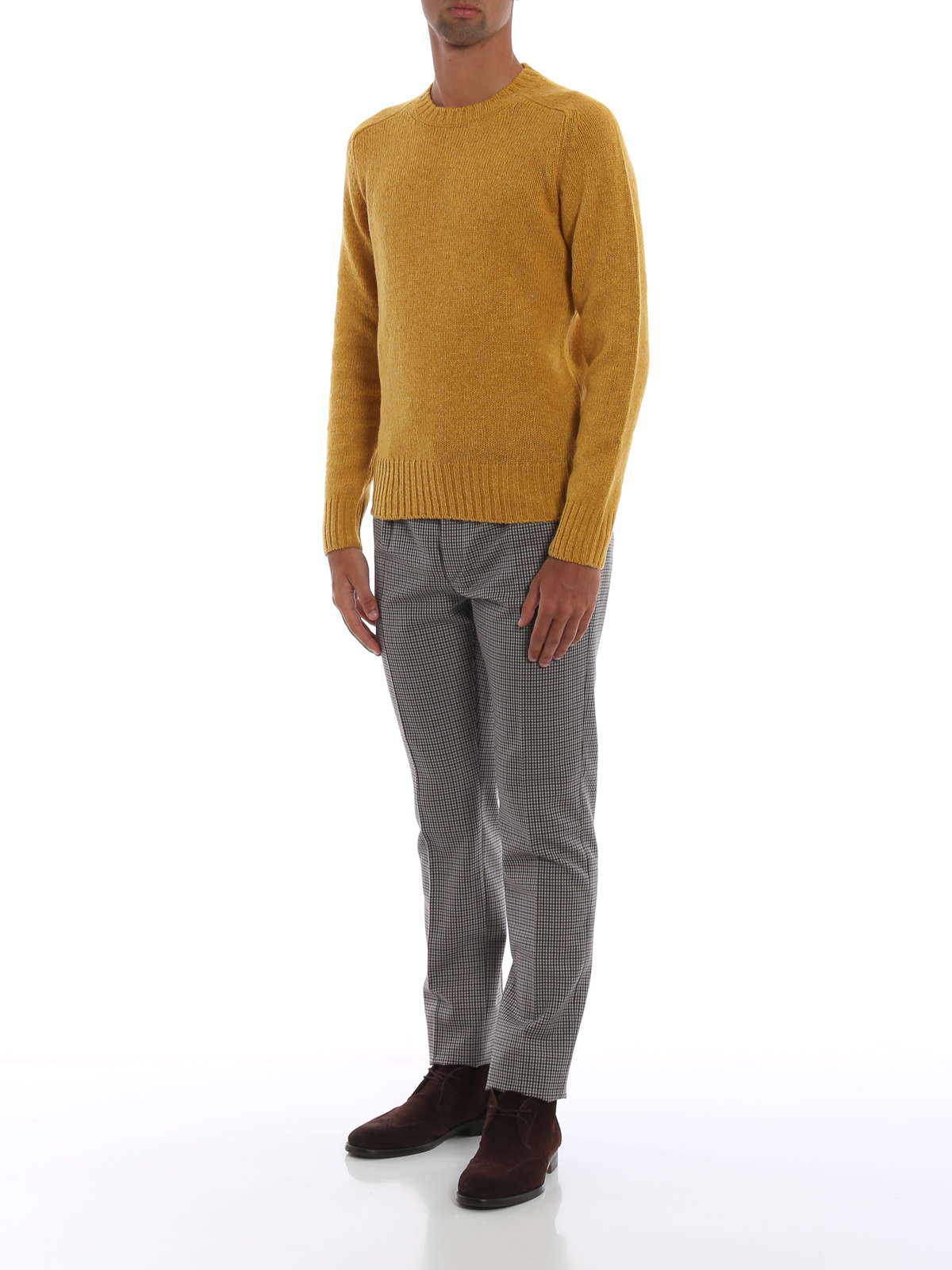 Crew necks Prada - Yellow shetland wool sweater - UMN60234V388 