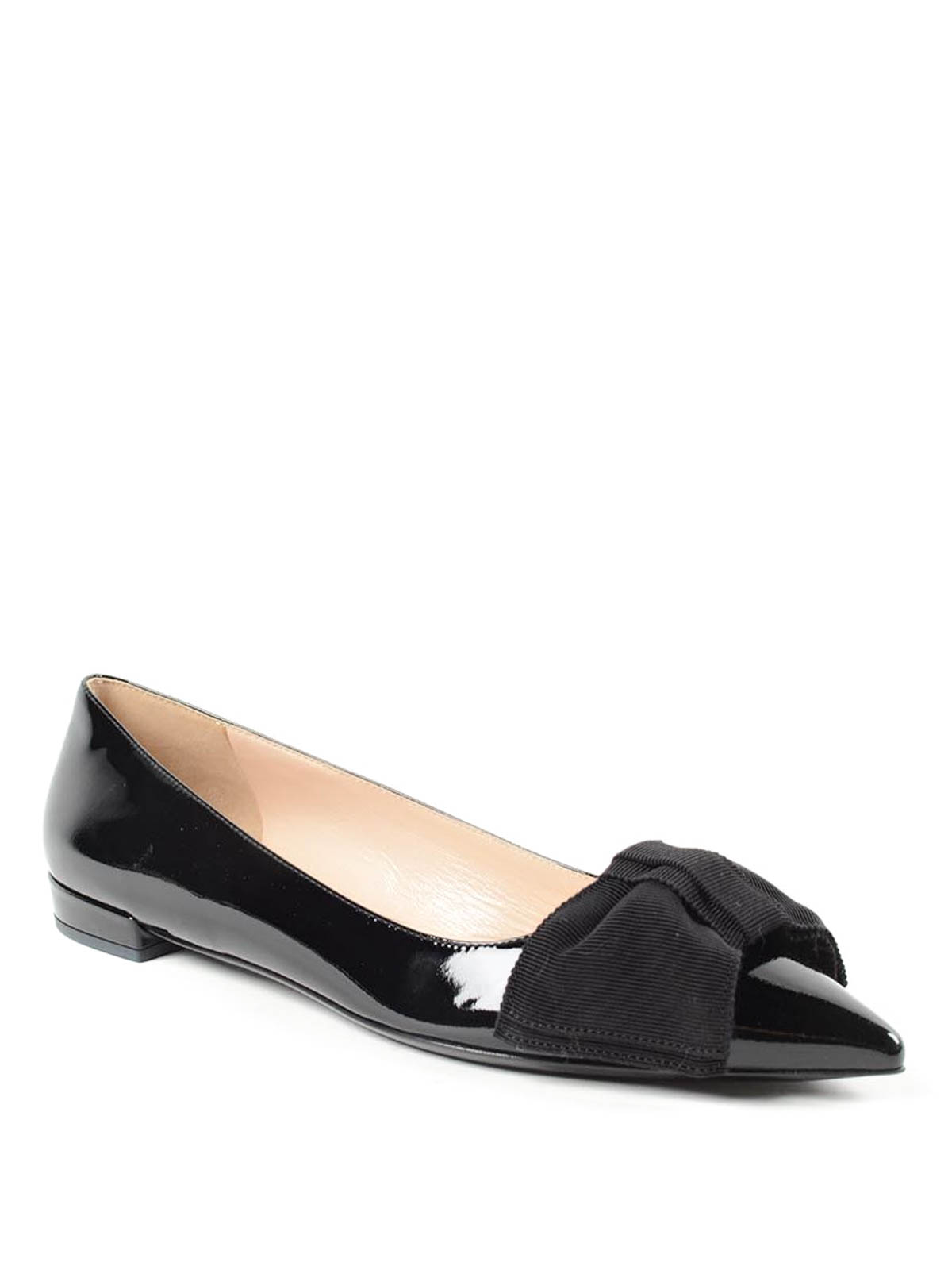 Flat shoes Prada - Bow detailed patent leather flats - 1F023HJHR002