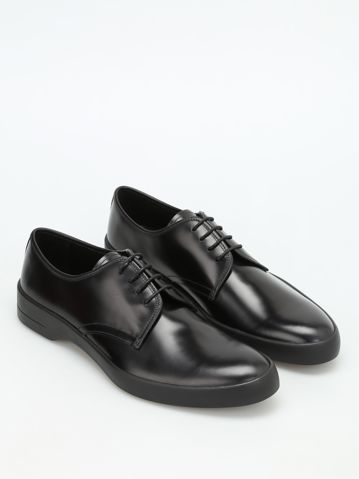 Prada Brushed Leather Derby Shoes Lace Ups Shoes 2ee217b4lf0002