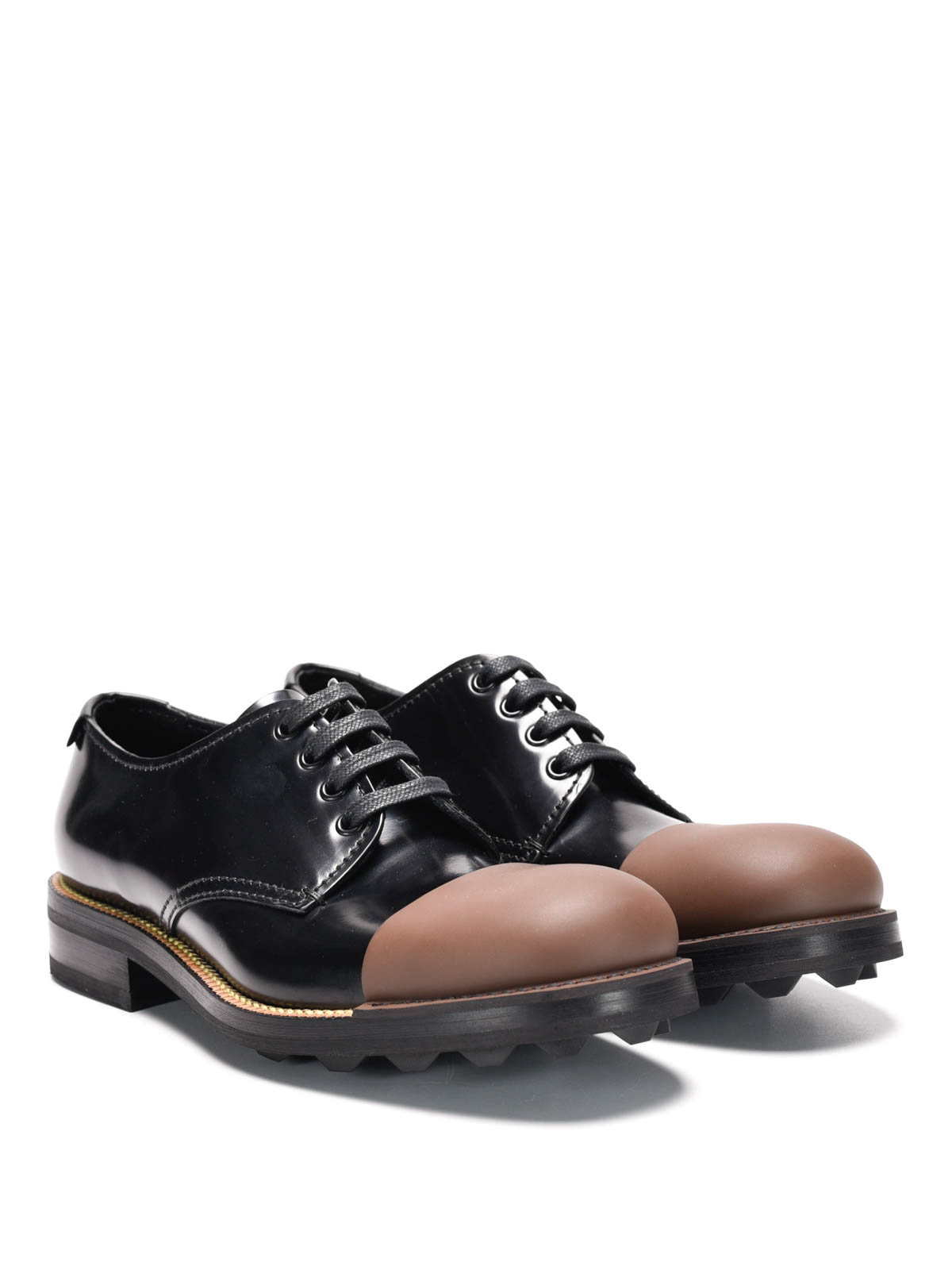 Lace-ups shoes Prada - Leather lace-ups with rubber toecap 