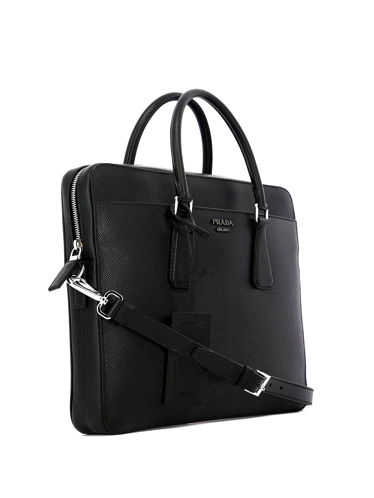 Black saffiano leather briefcase 