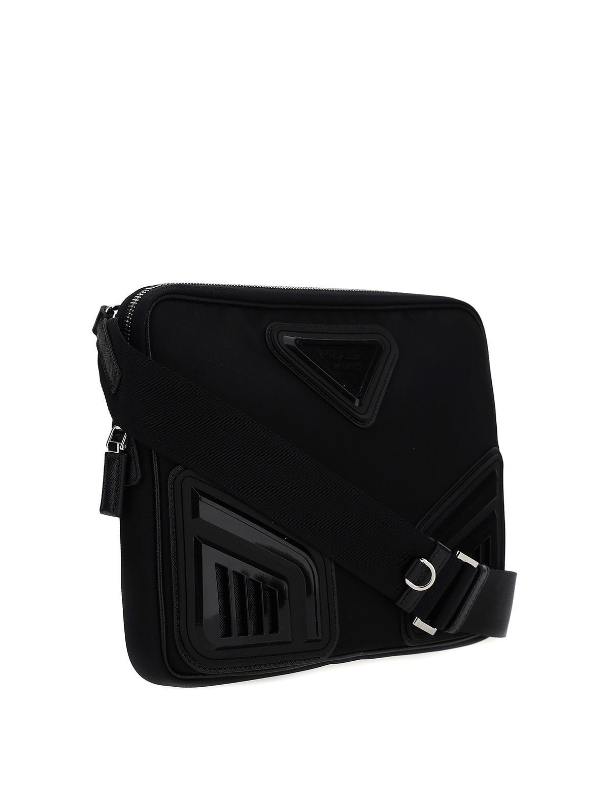 prada black nylon laptop bag