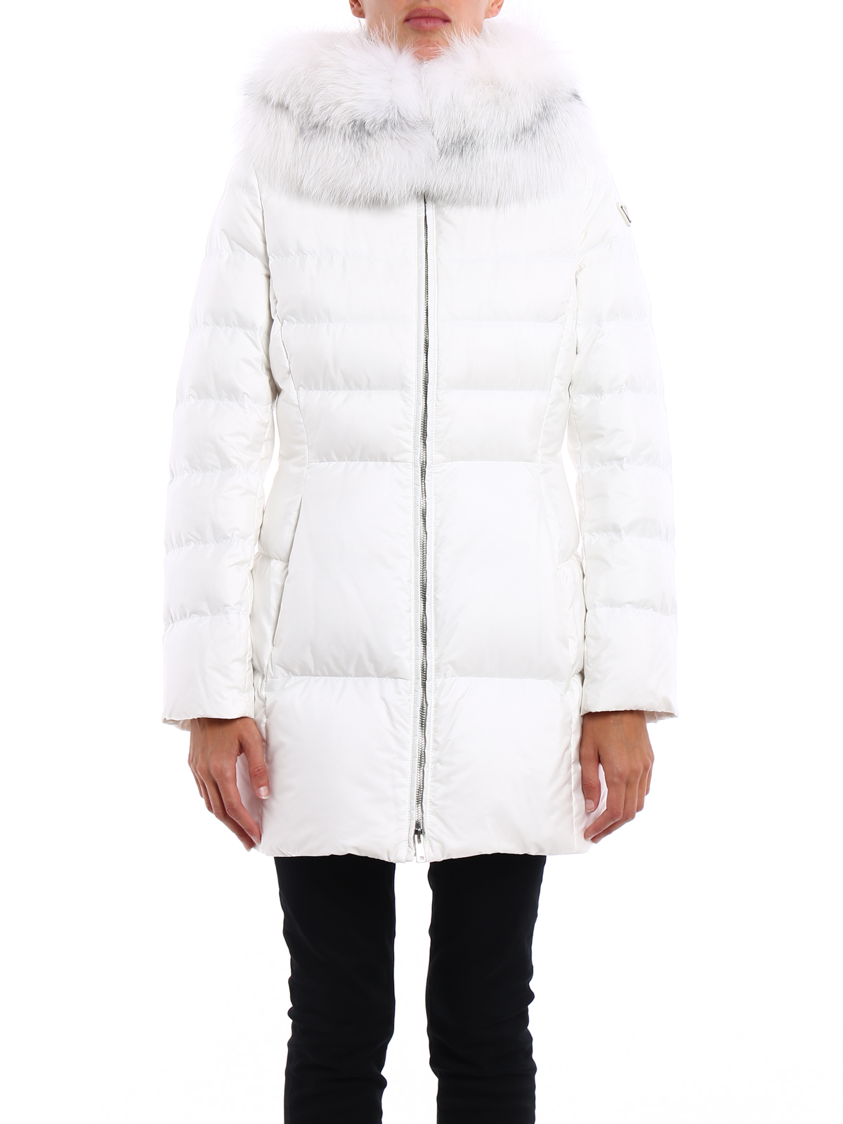 Padded coats Prada - Fox fur trimmed hood padded coat - 290696Q04F0009