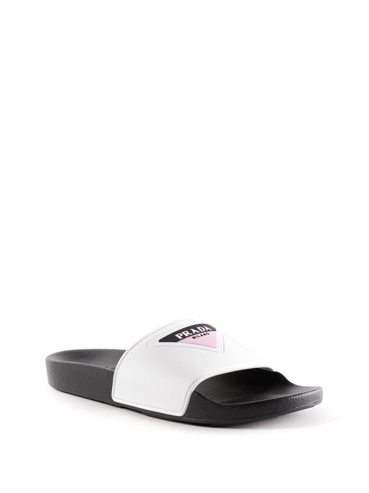 prada logo embossed sandals