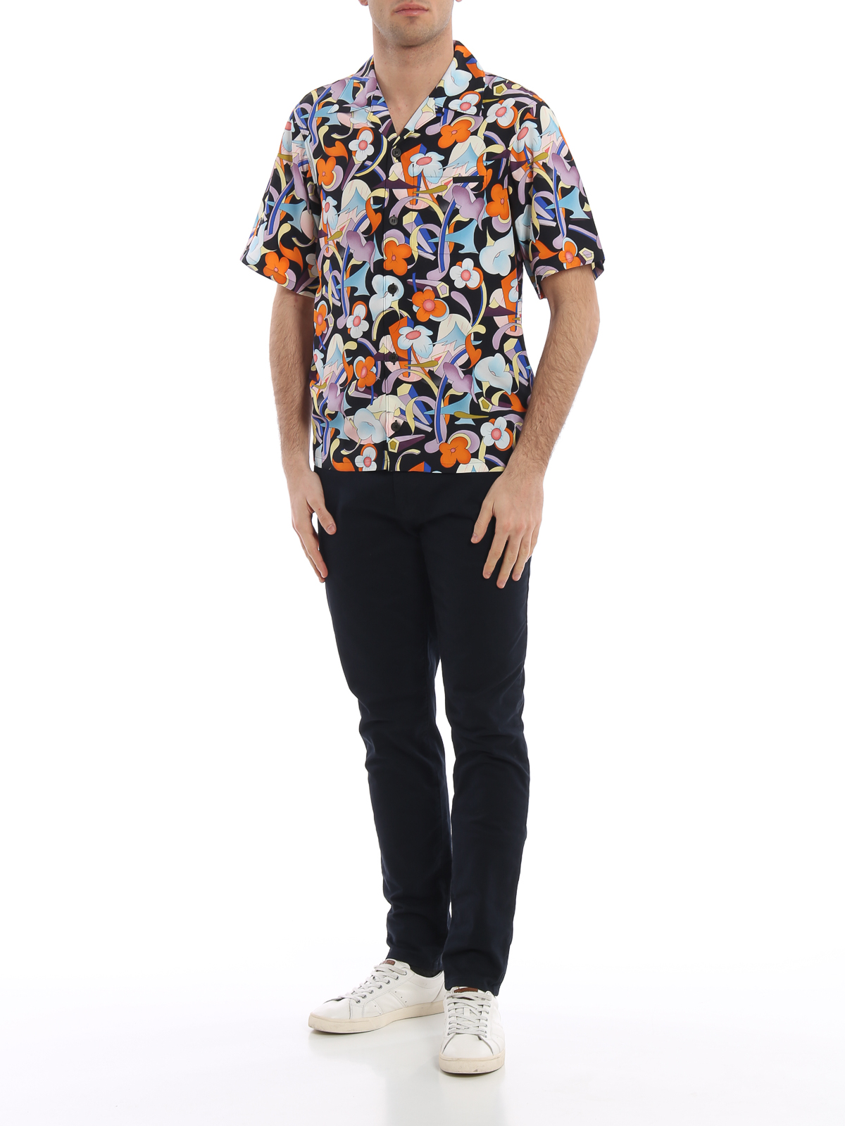 Shirts Prada - Abstract floral print short sleeve shirt - UCS3051TDFF004903